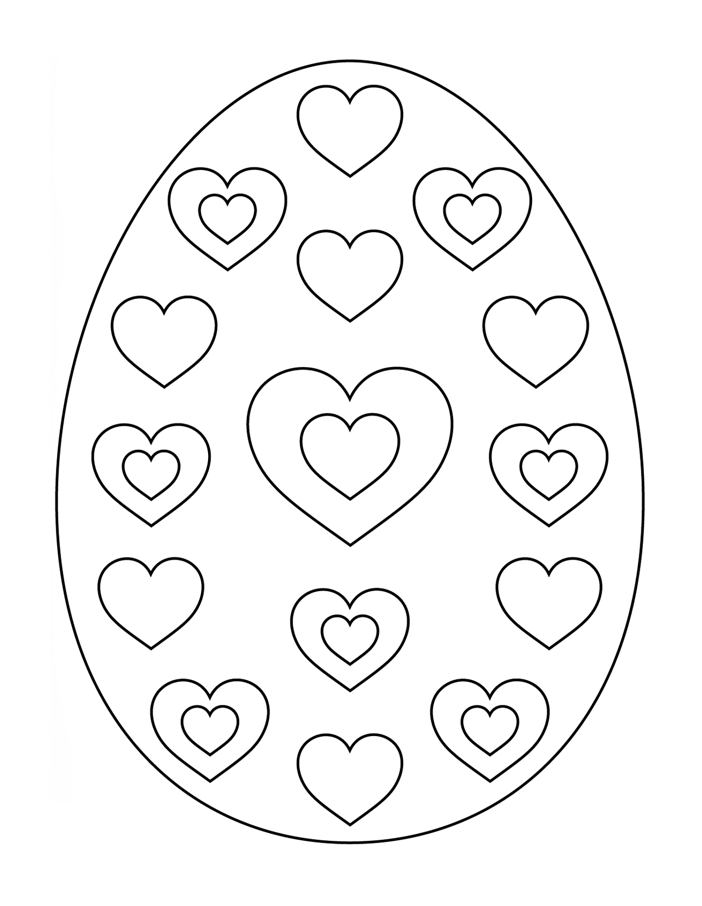  Ovo de Páscoa decorado com corações 