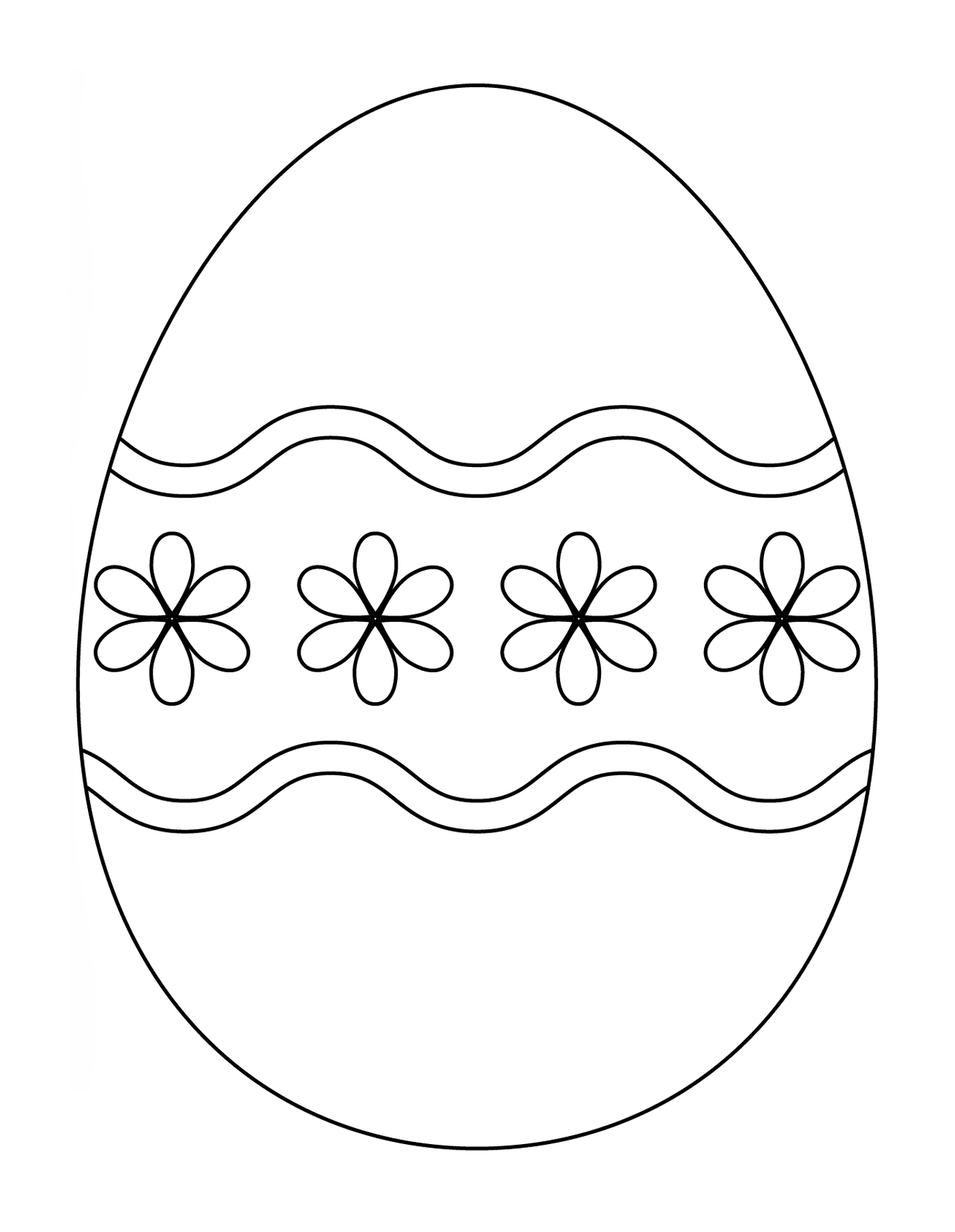  Ovo de Páscoa com um padrão floral simples 