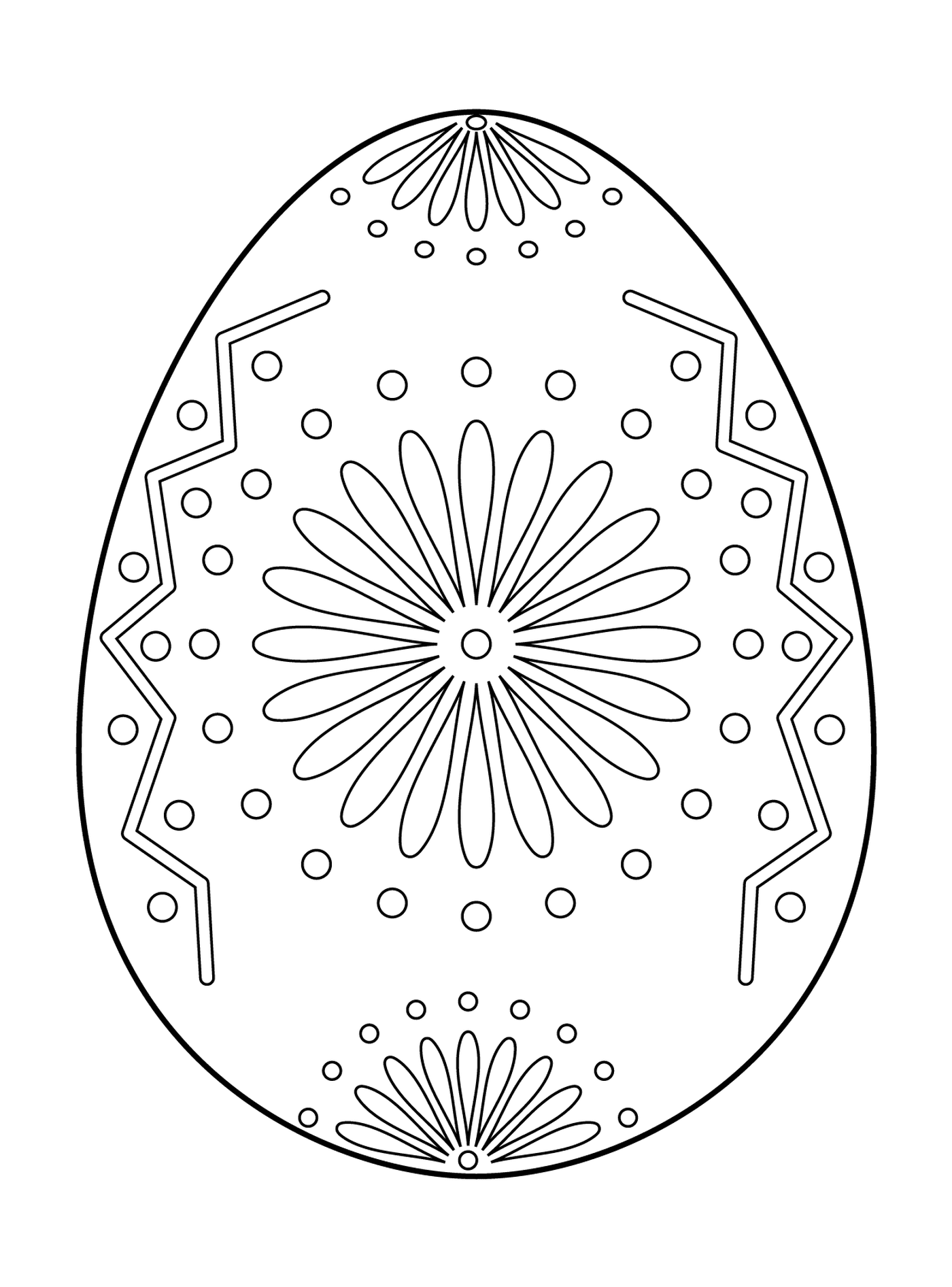  Ovo de Páscoa com ornamento floral 