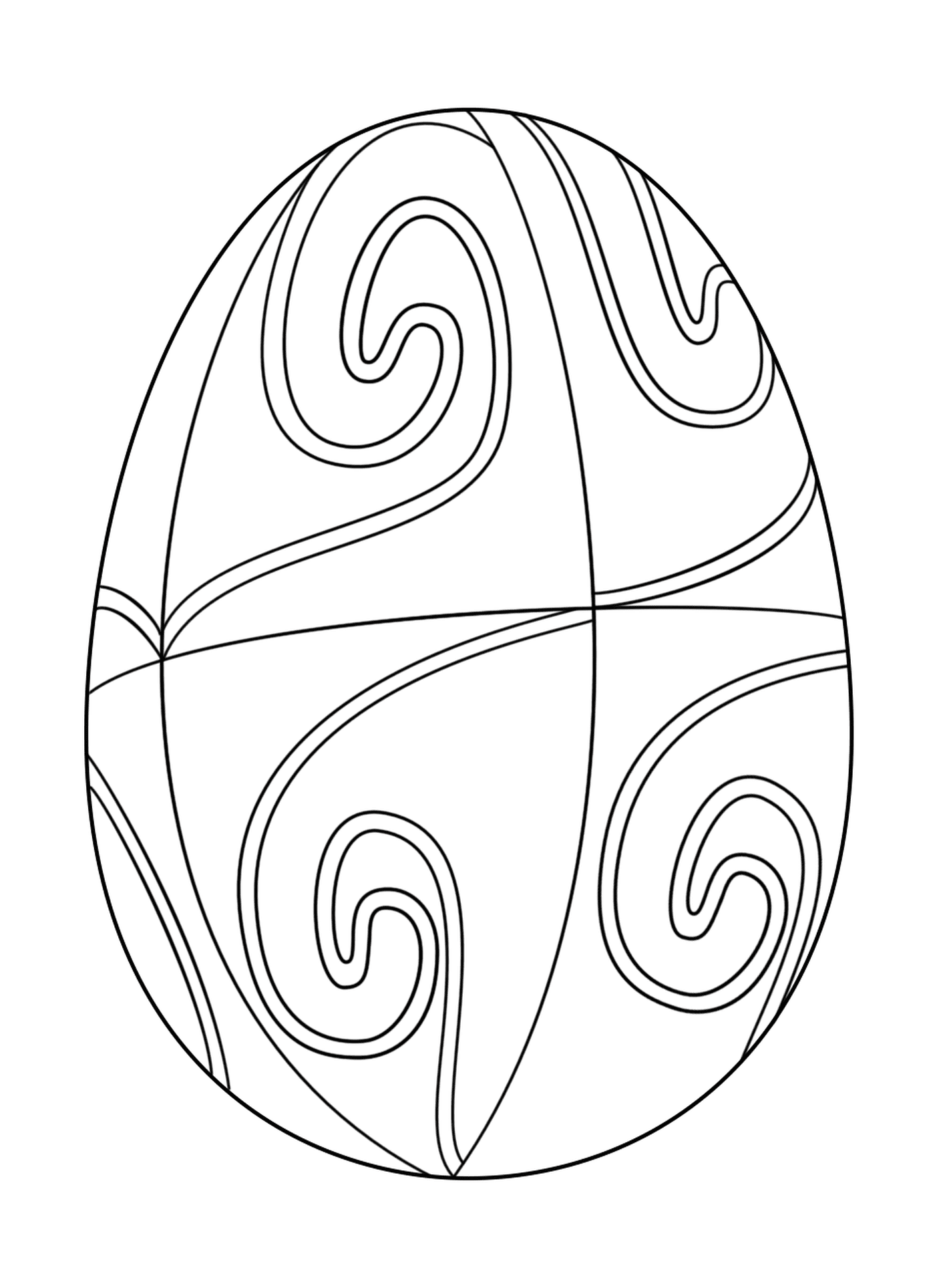  Ovo de Páscoa com padrão espiral 