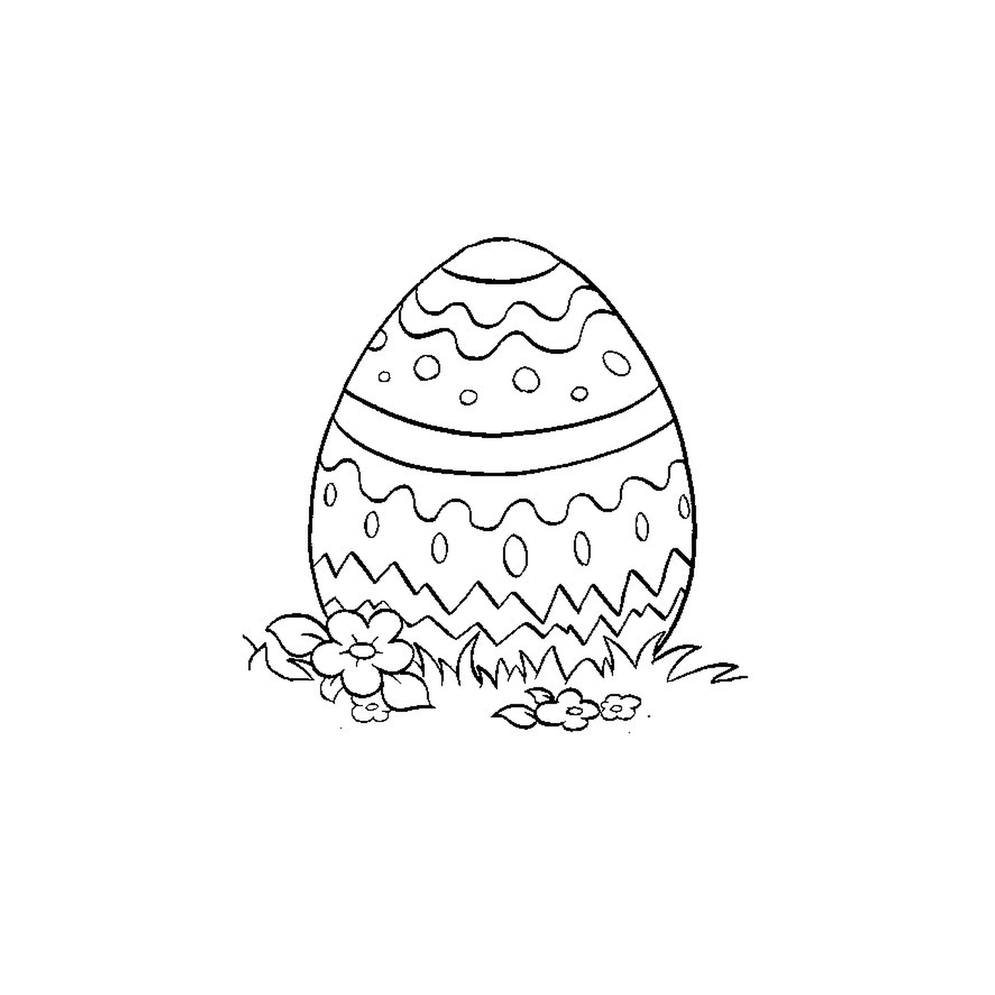  复活节鸡蛋落草地 