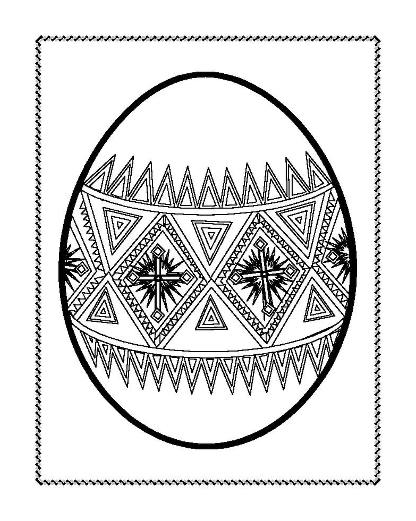  Ovo de Páscoa decorado com motivos geométricos 