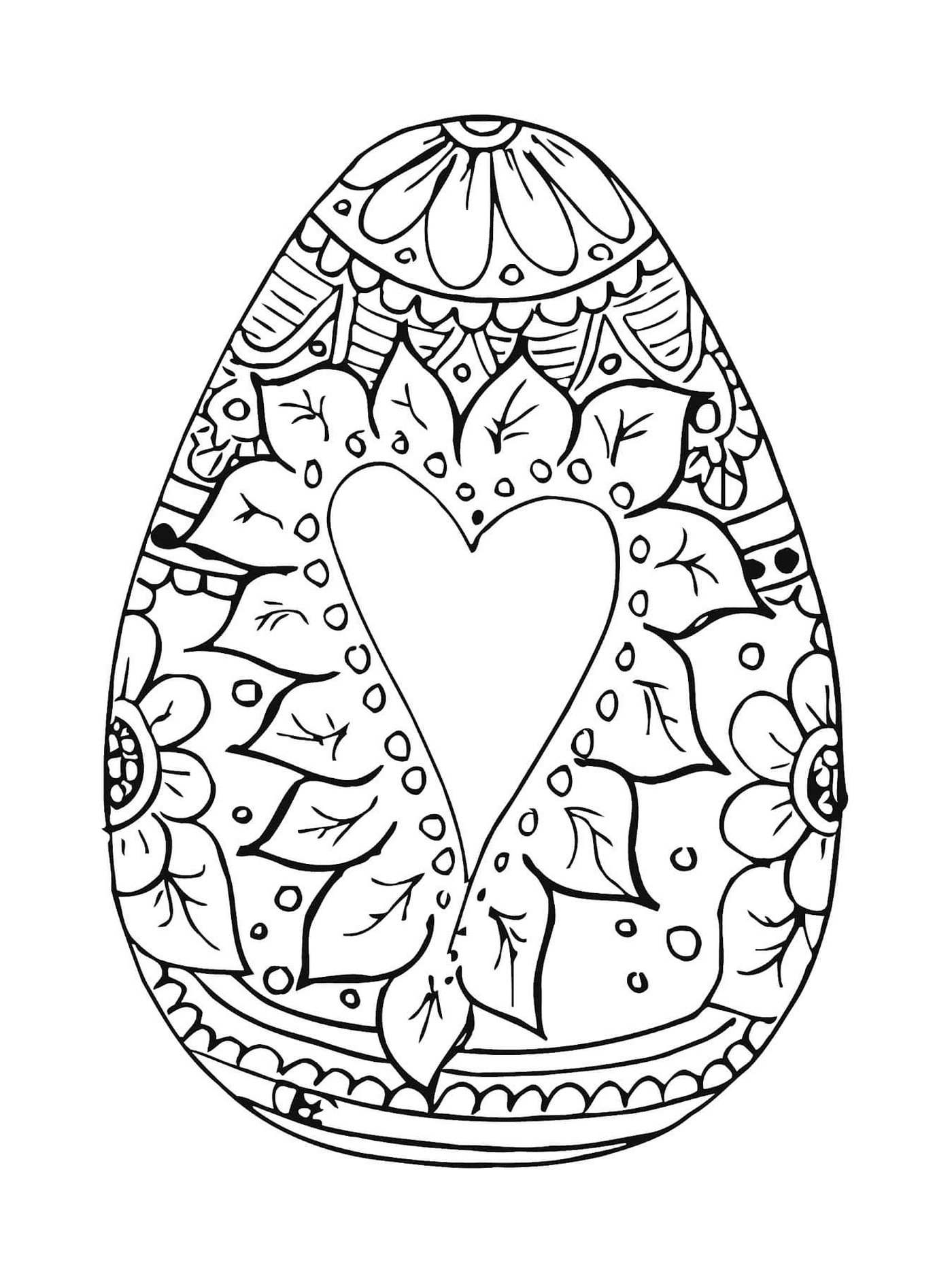  floral coração ovo mandala 
