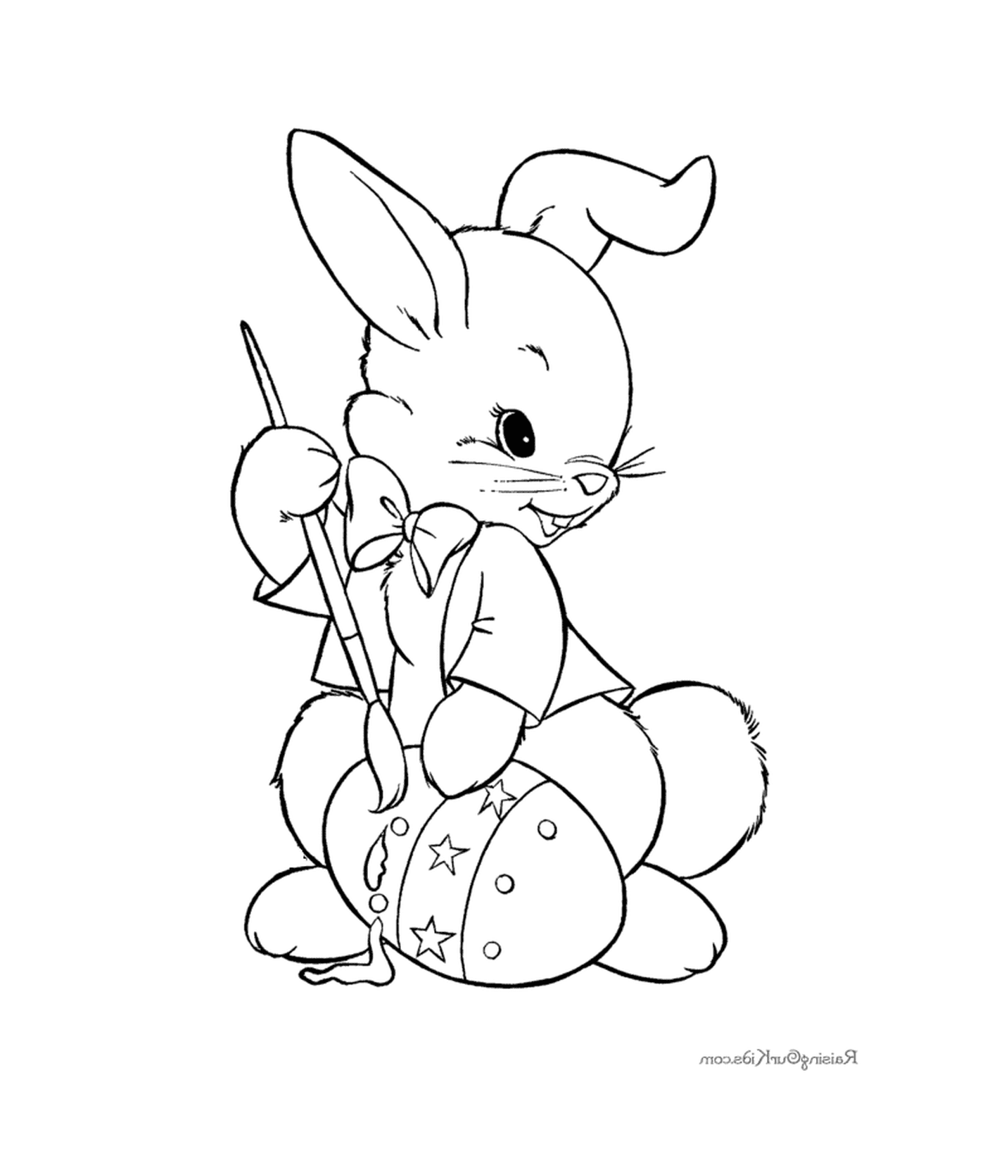  अंडे के साथ एक ईस्टर खरगोश 