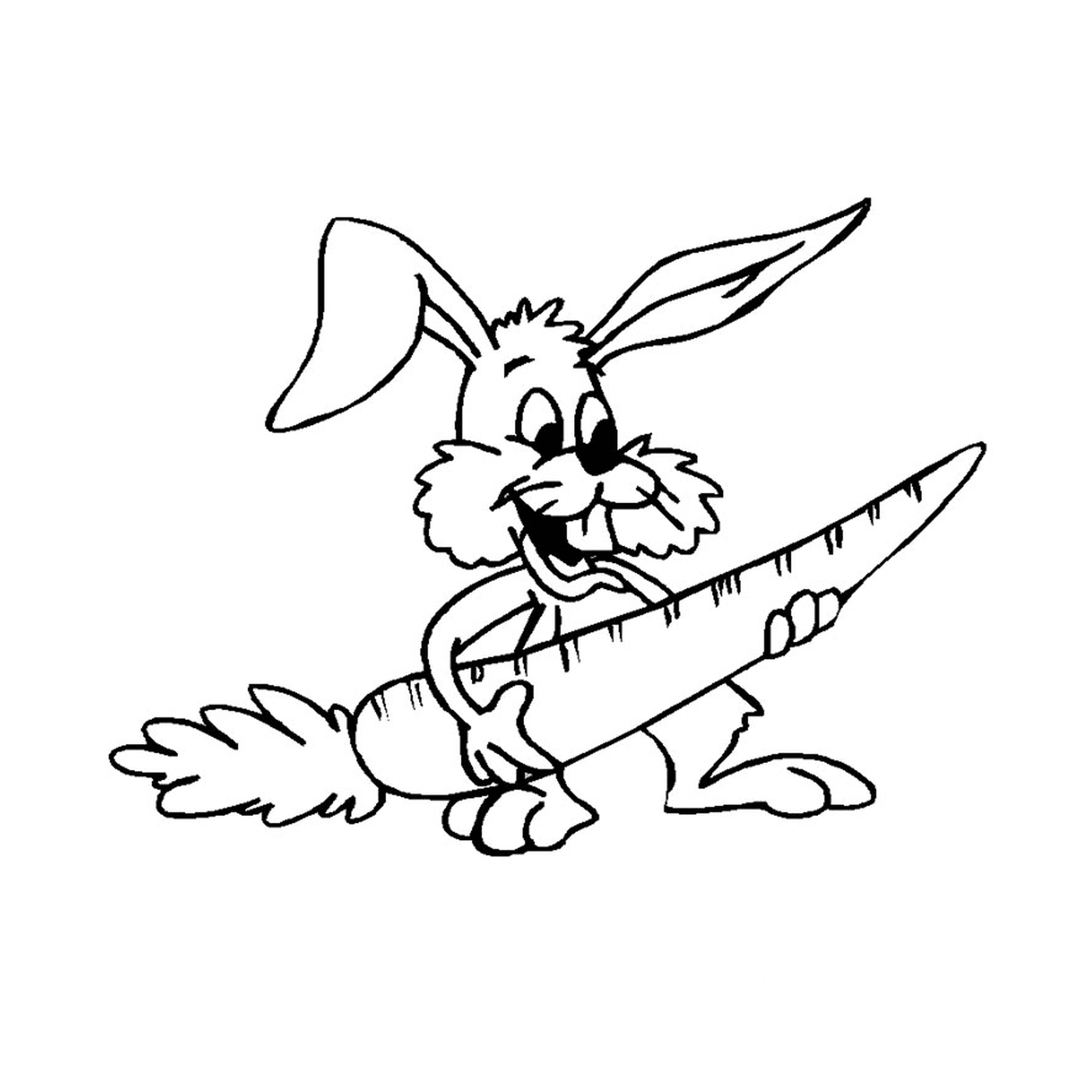  兔子拿着胡萝卜 
