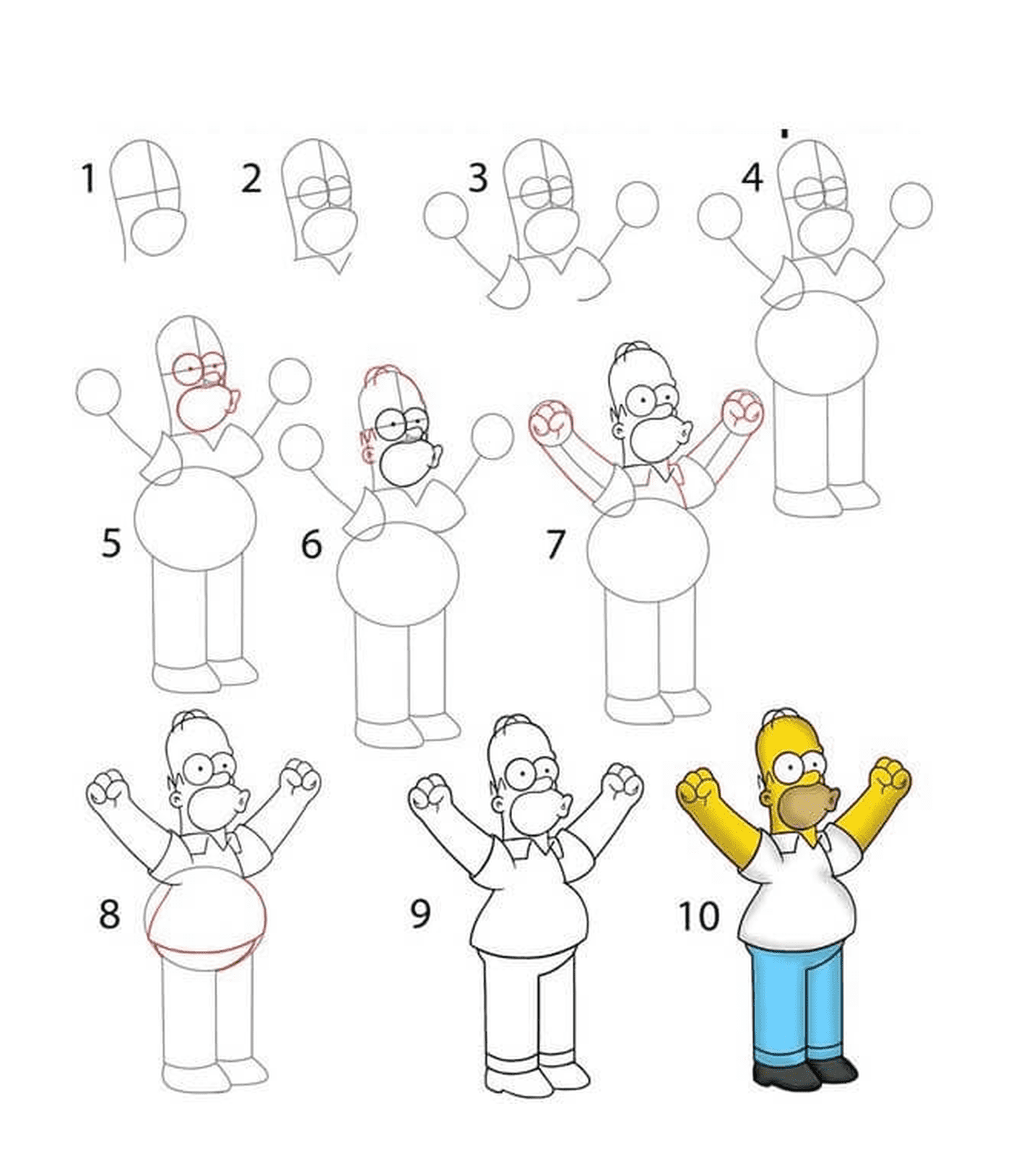  Como desenhar Homer Simpson passo a passo 