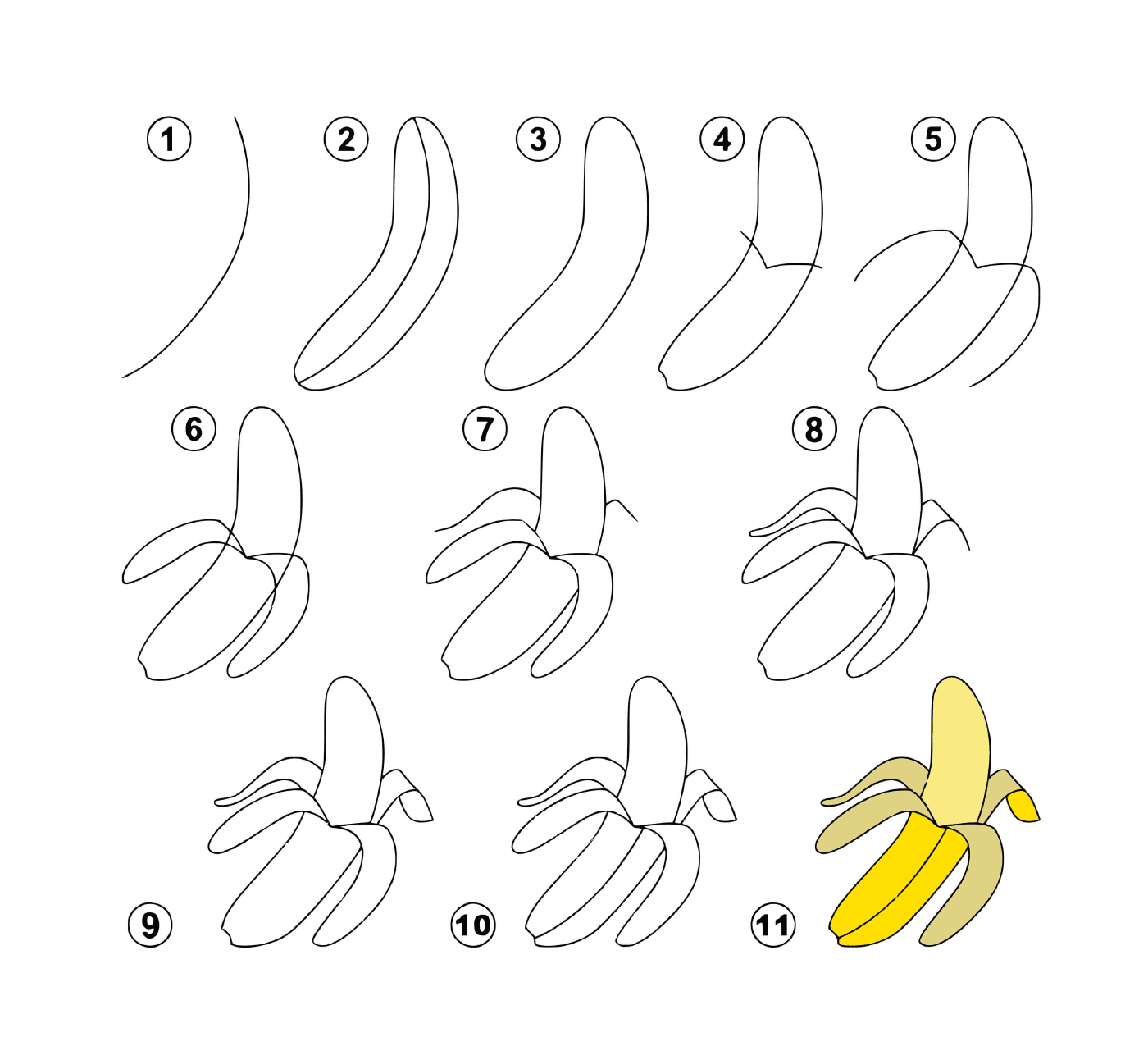  如何轻而易举地画香蕉 