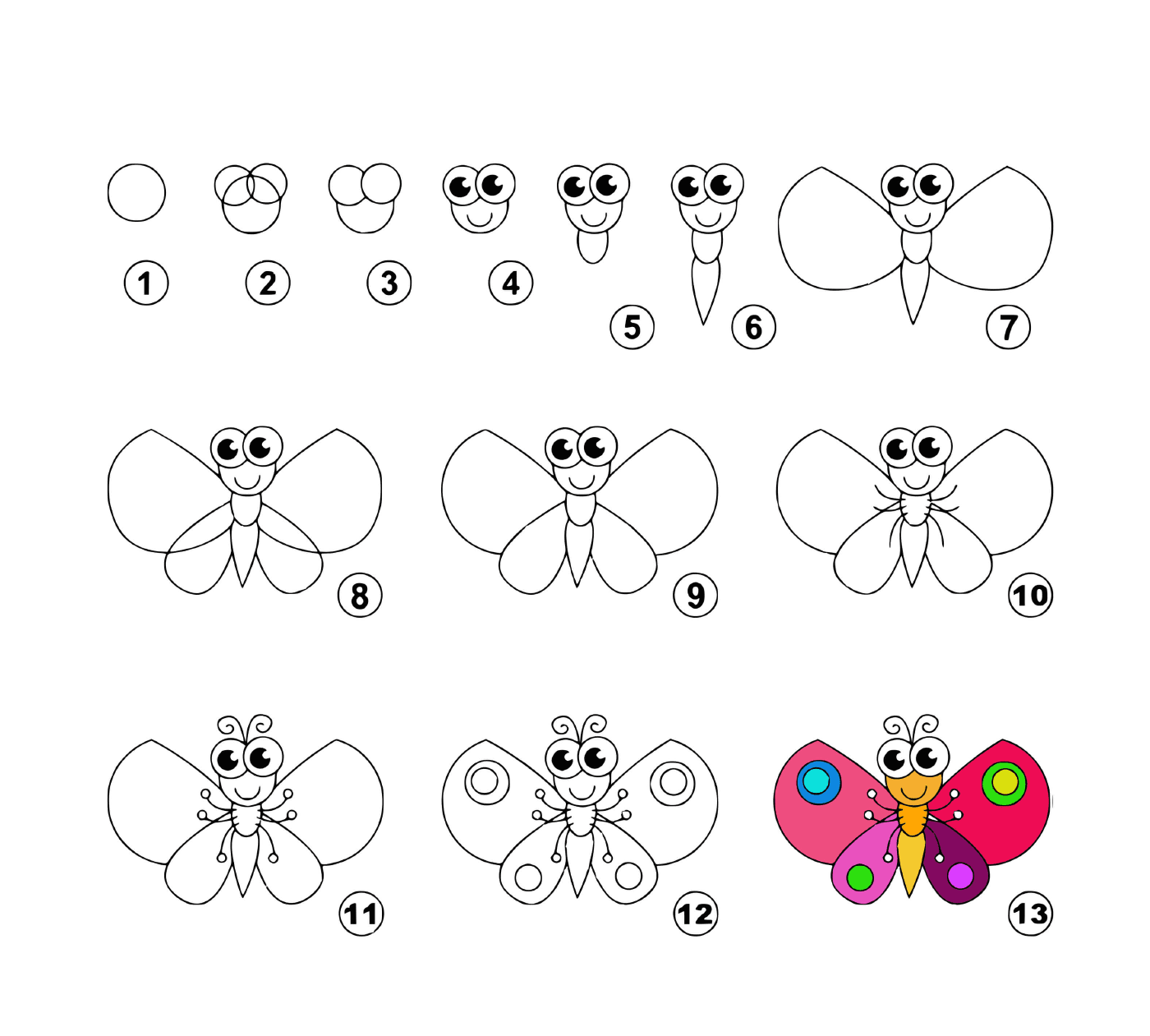  Como desenhar uma borboleta facilmente 
