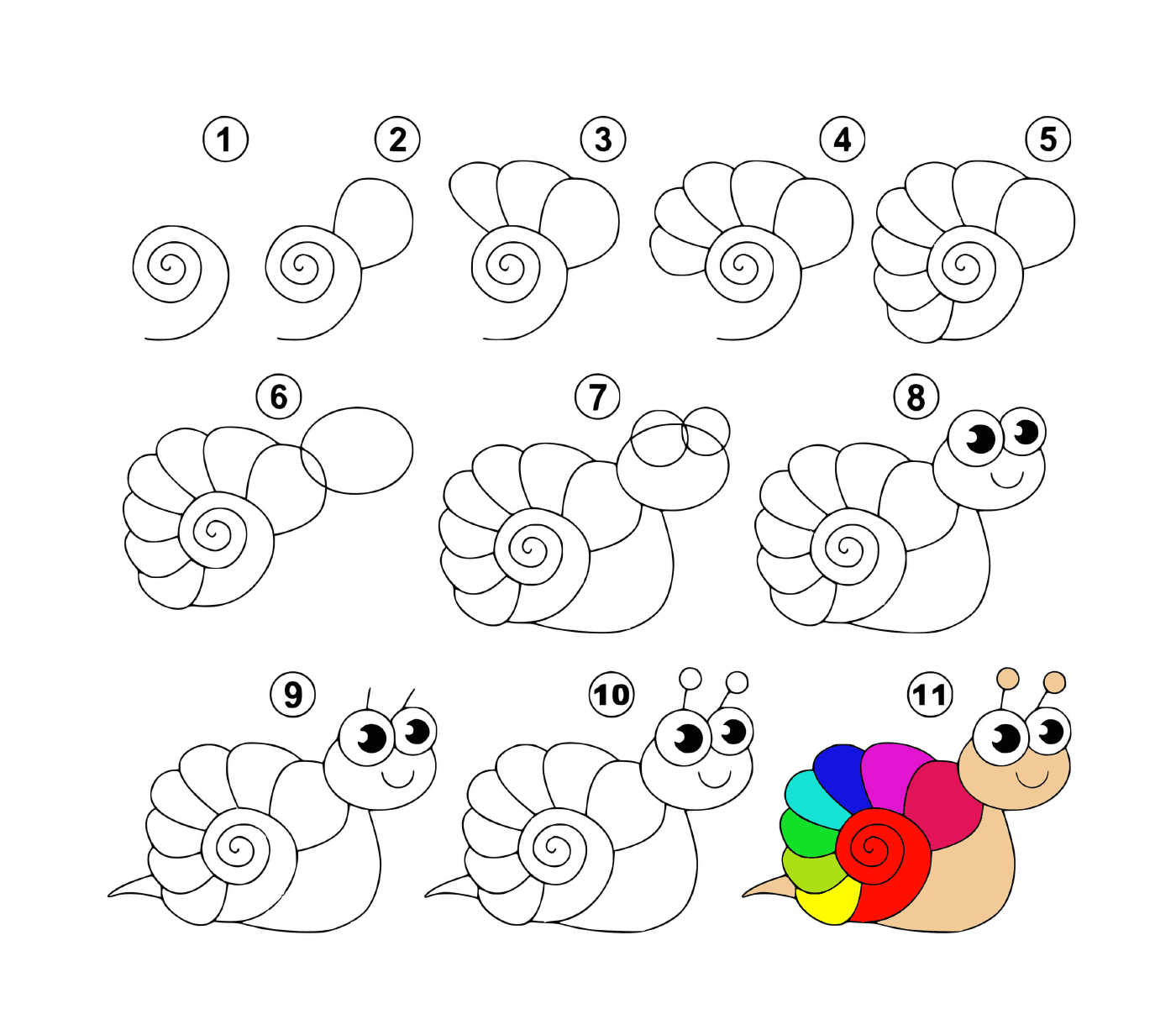  Como desenhar um caracol facilmente 