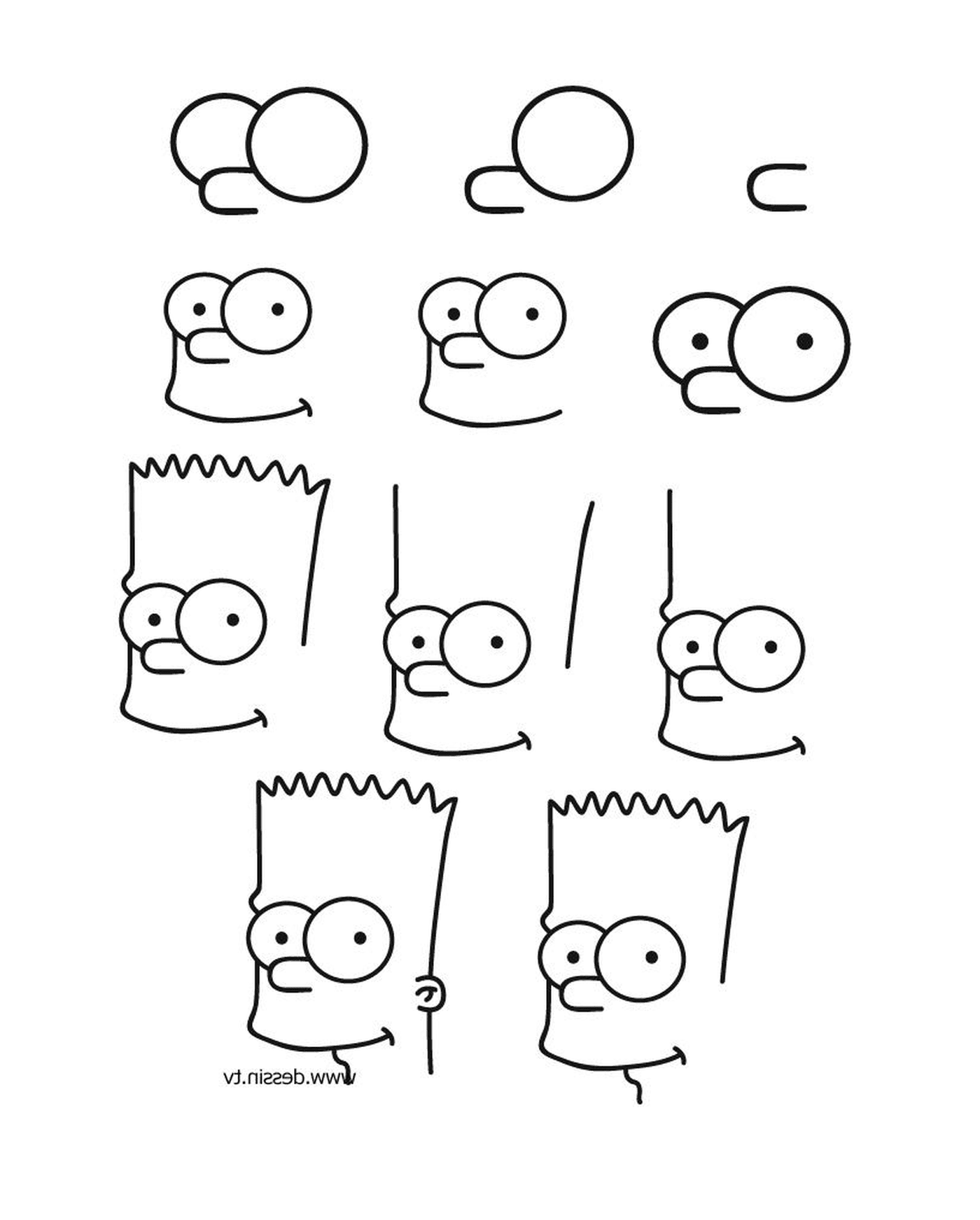  Uma variedade de desenhos por Bart Simpson 