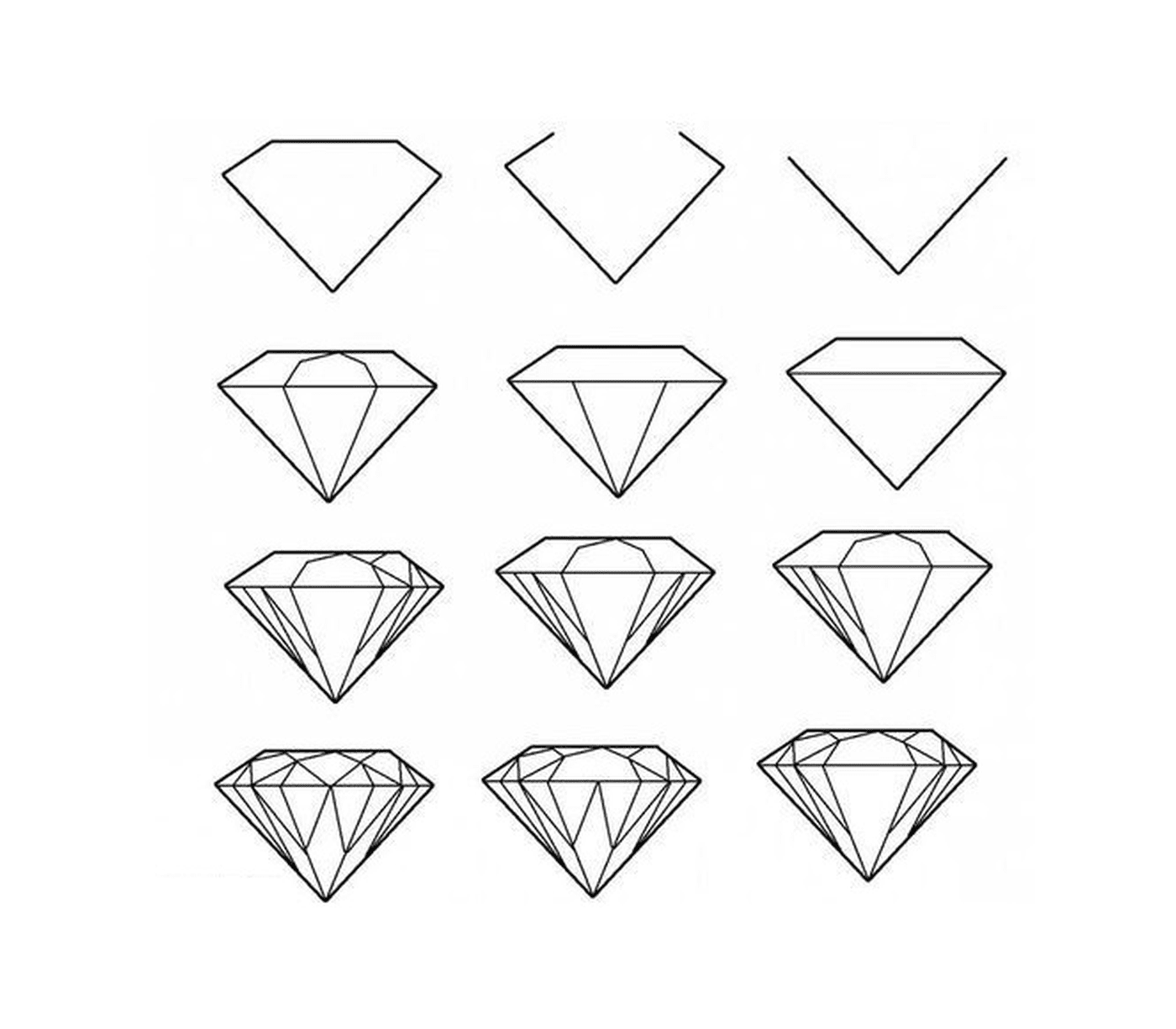  Uma série de desenhos de diamantes 