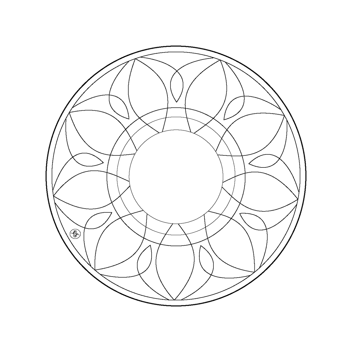  Um círculo com um motivo floral 