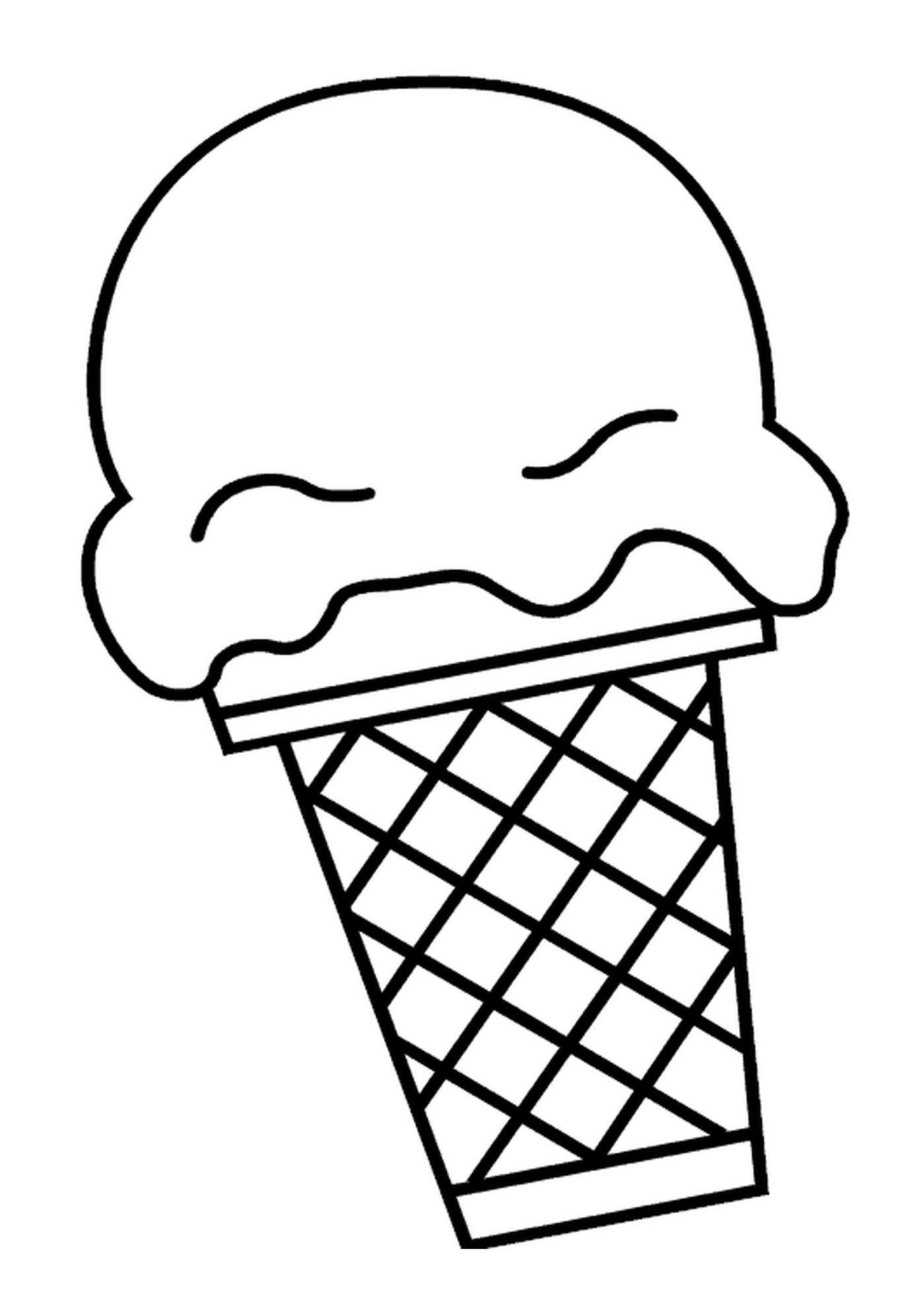  Um cone de sorvete com uma mordida 