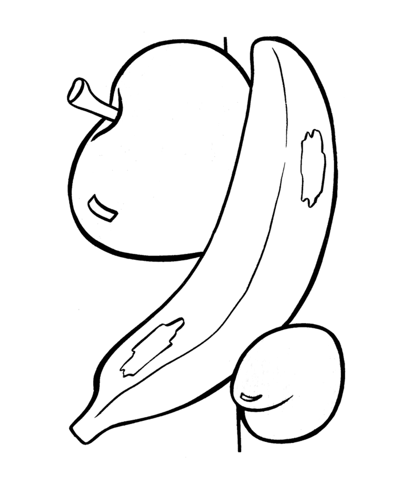 Uma maçã com uma banana 