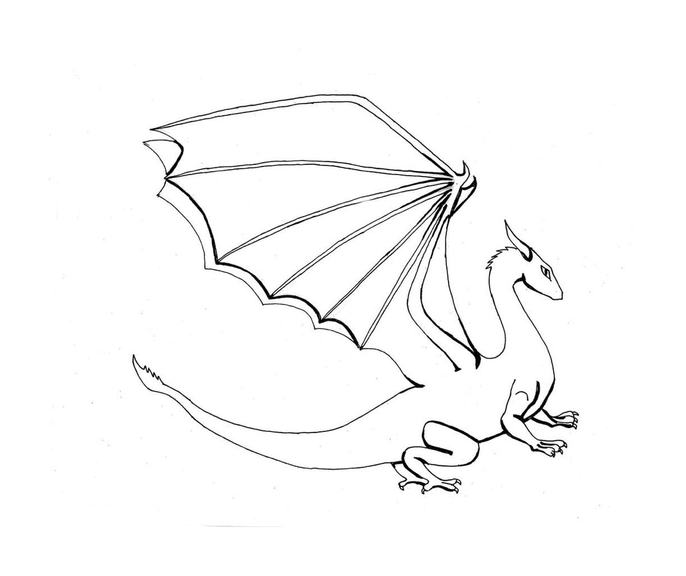  Um dragão branco com uma cauda longa 