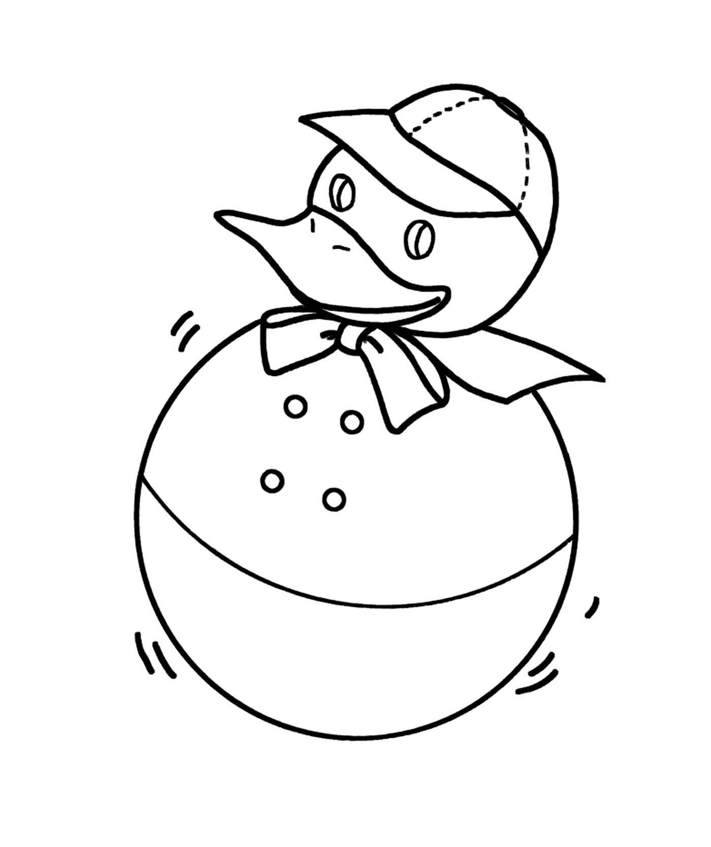  Um pato de borracha vestindo um chapéu 