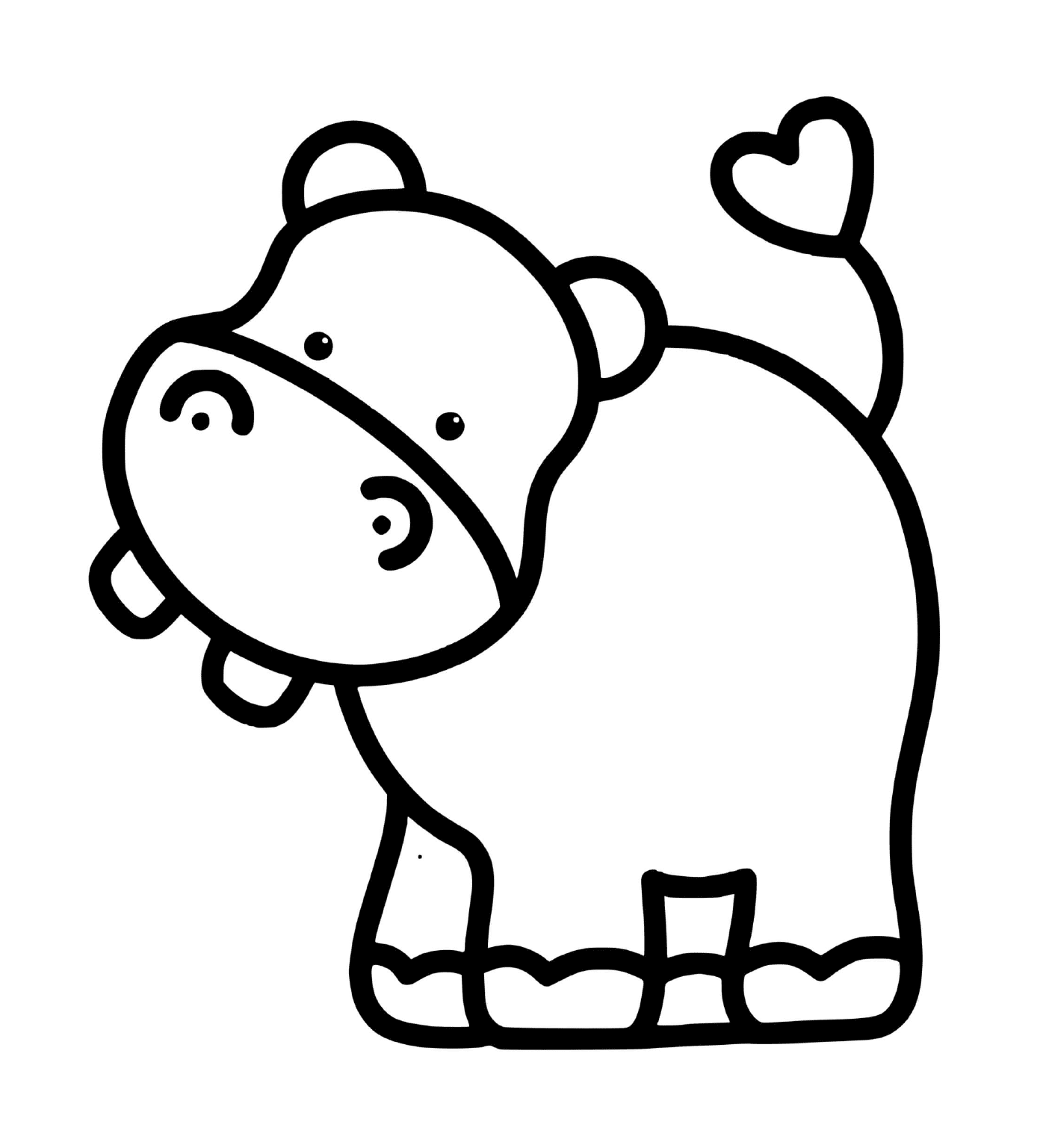  Um hipopótamo fácil de desenhar para crianças de 2 anos 