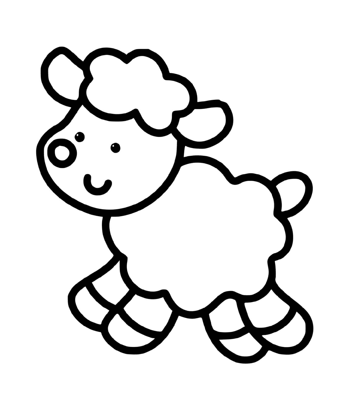  Uma ovelha fácil de desenhar para crianças de 2 anos 