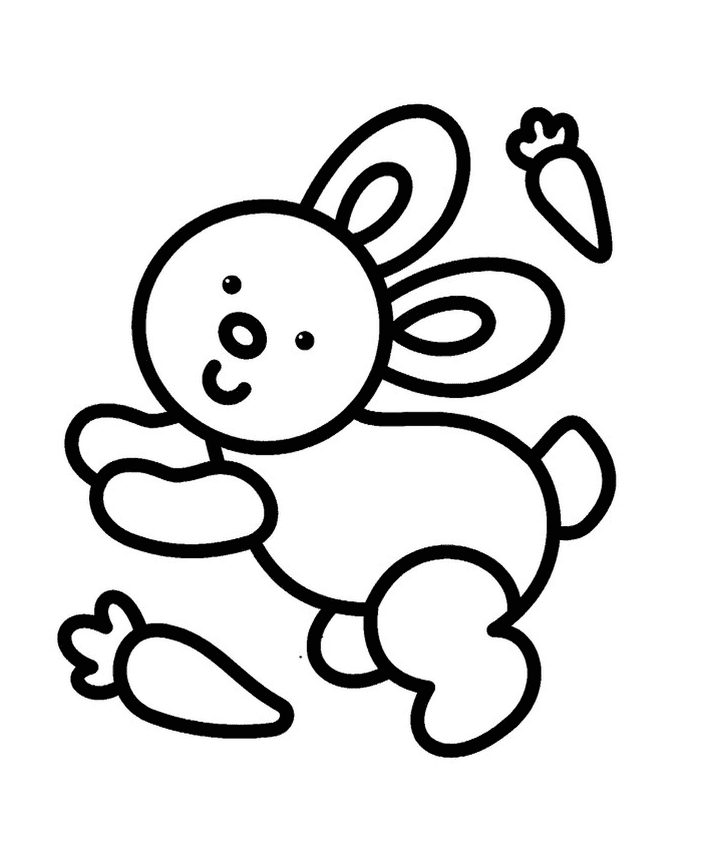  Um coelho fácil de desenhar para crianças do jardim de infância 