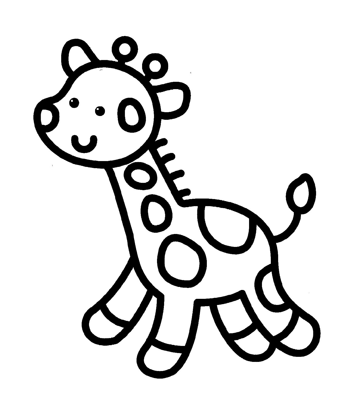  Uma girafa fácil de desenhar para crianças do jardim de infância 