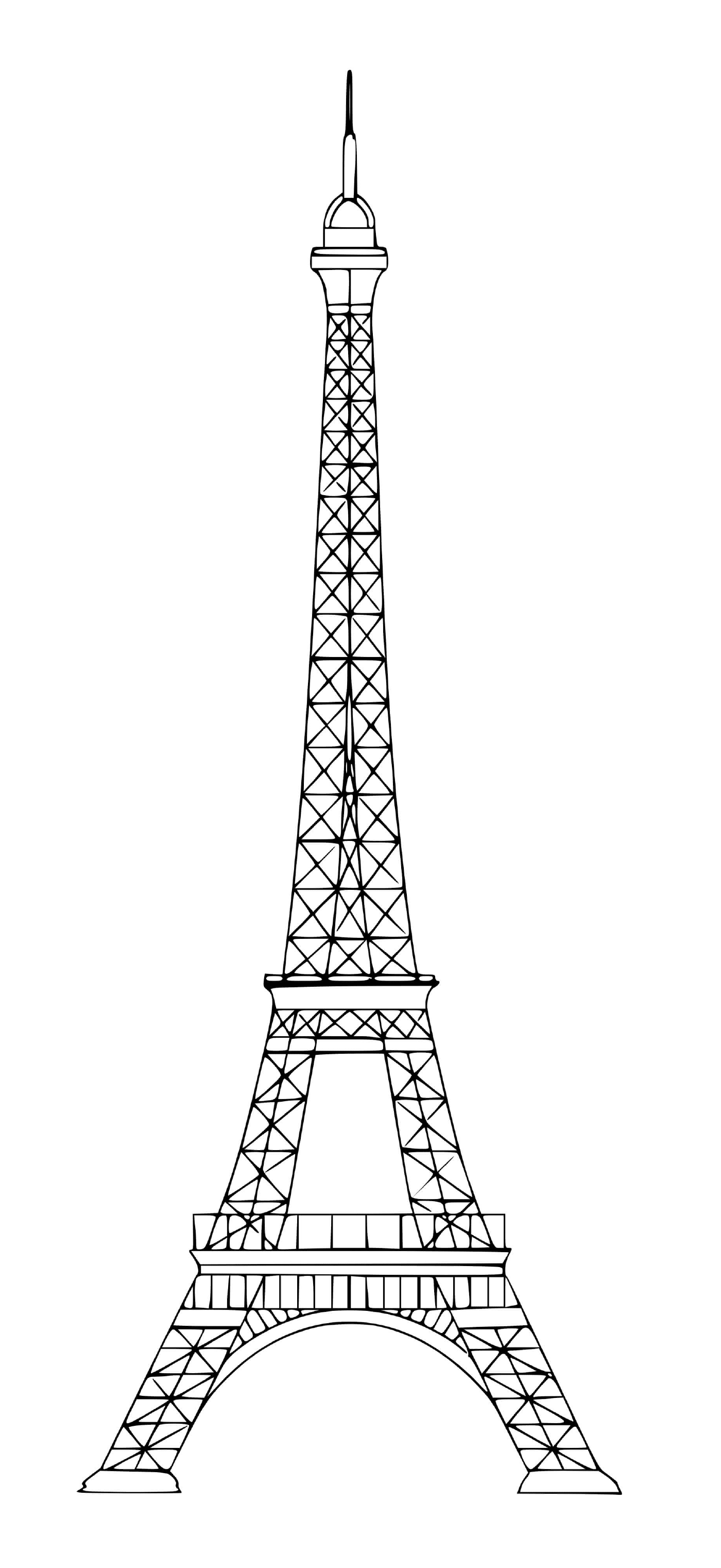 Torre Eiffel simples, silhueta elegante 