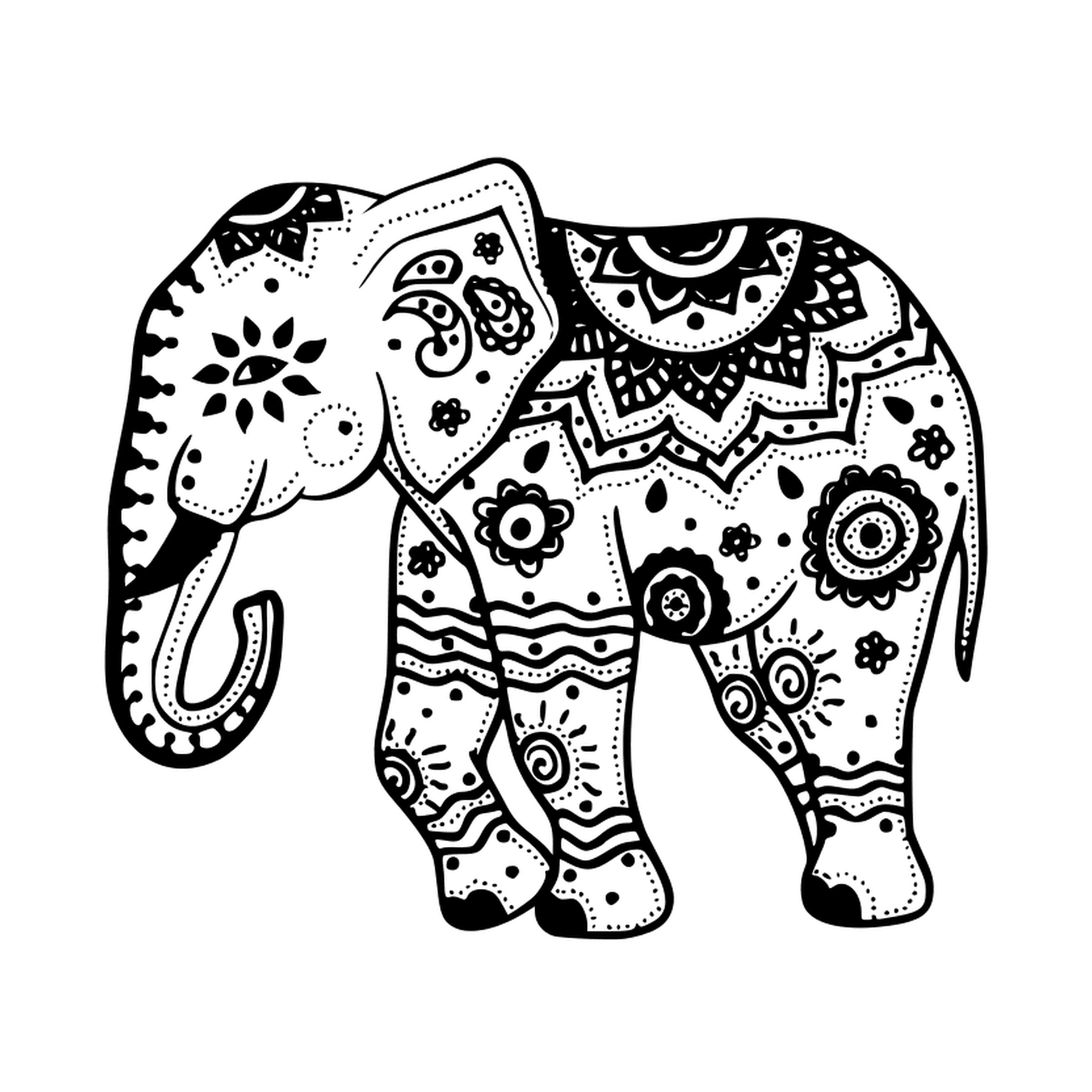  Elefante com motivos 
