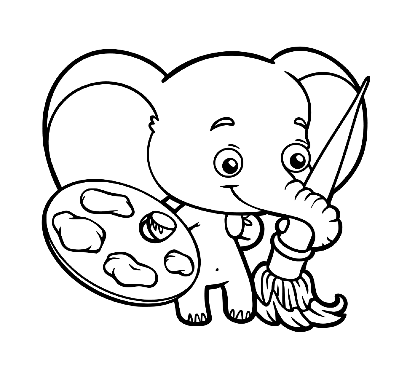  婴儿大象绘画 