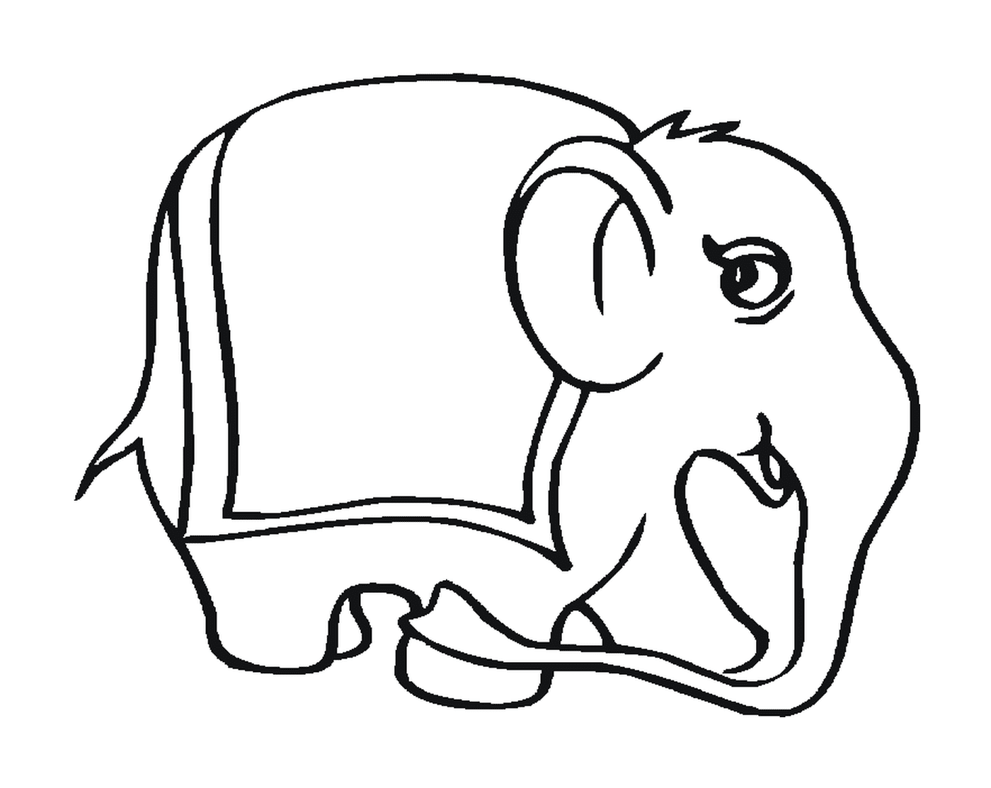  Um elefante com uma silhueta sentada 