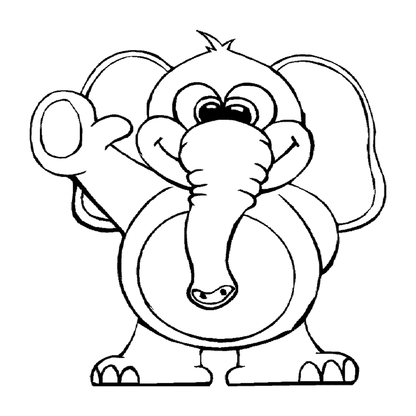  Um elefante em um estilo de desenho animado 