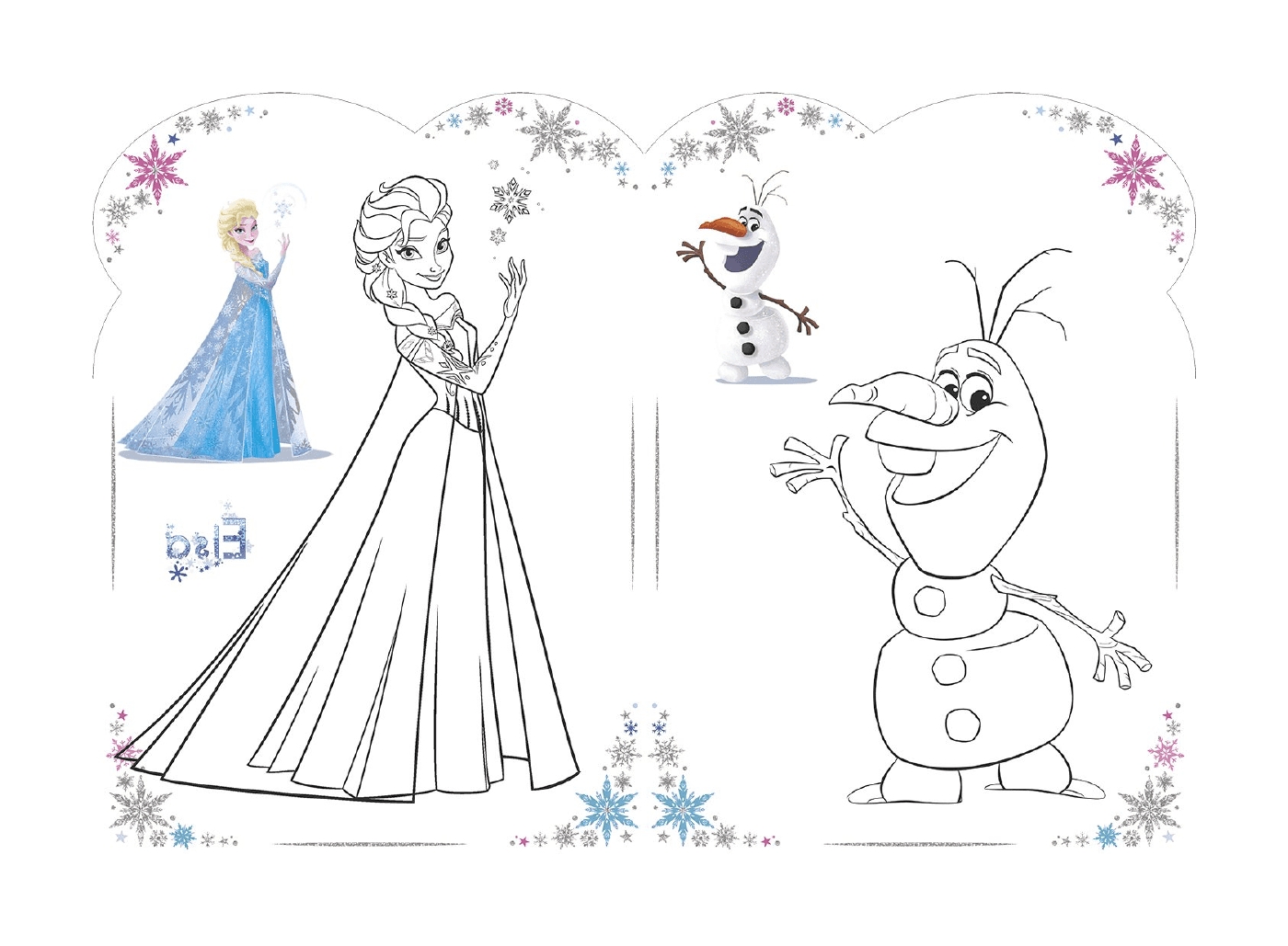  Olaf e Elsa de La Reine des neiges, Disney 2018 