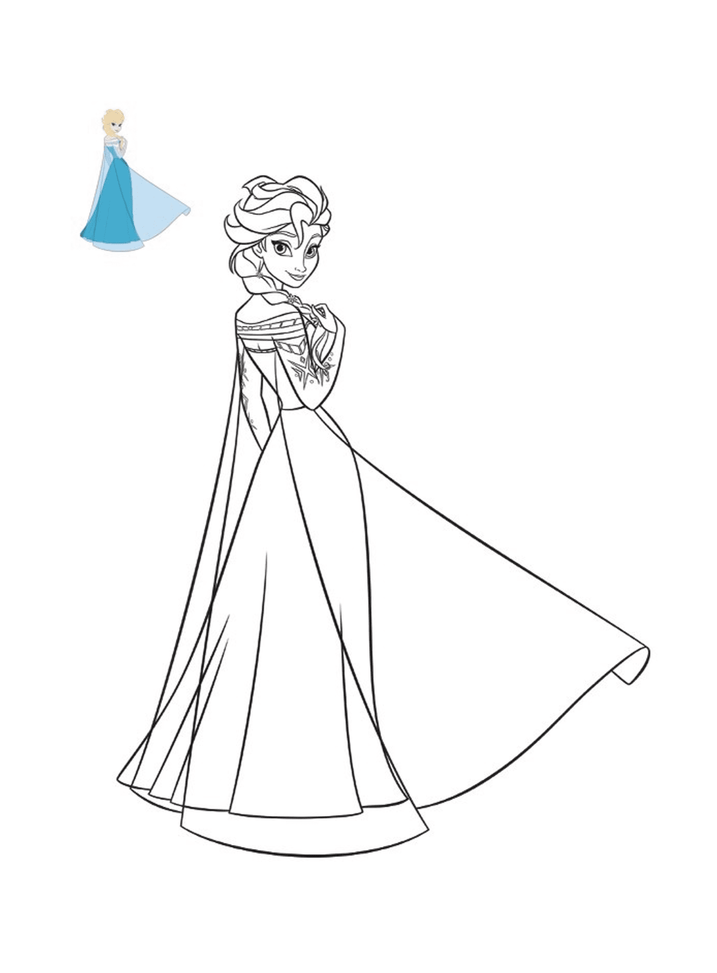  A rainha da neve Elsa em vestido de princesa, Disney 