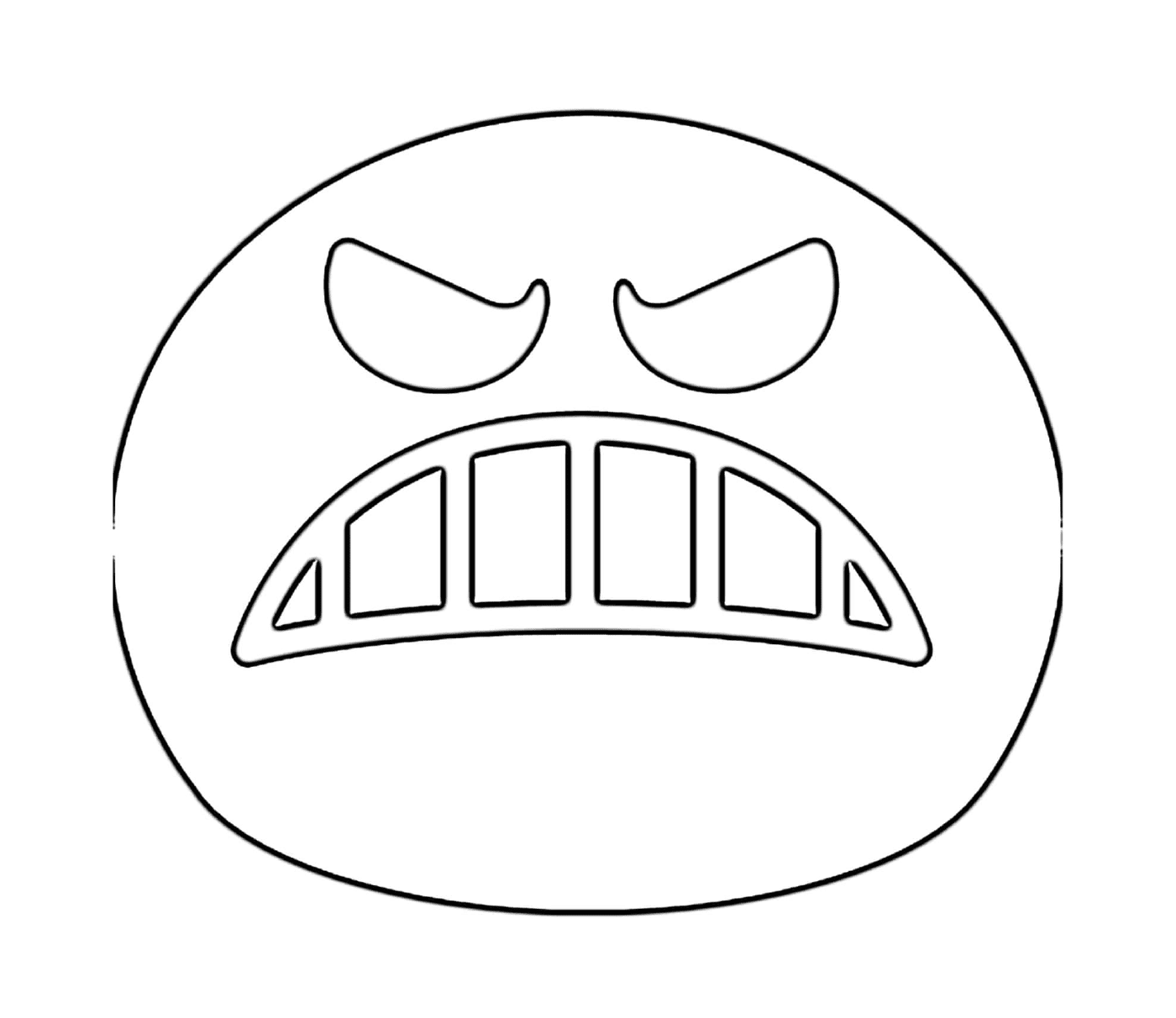  Um rosto irado é desenhado 