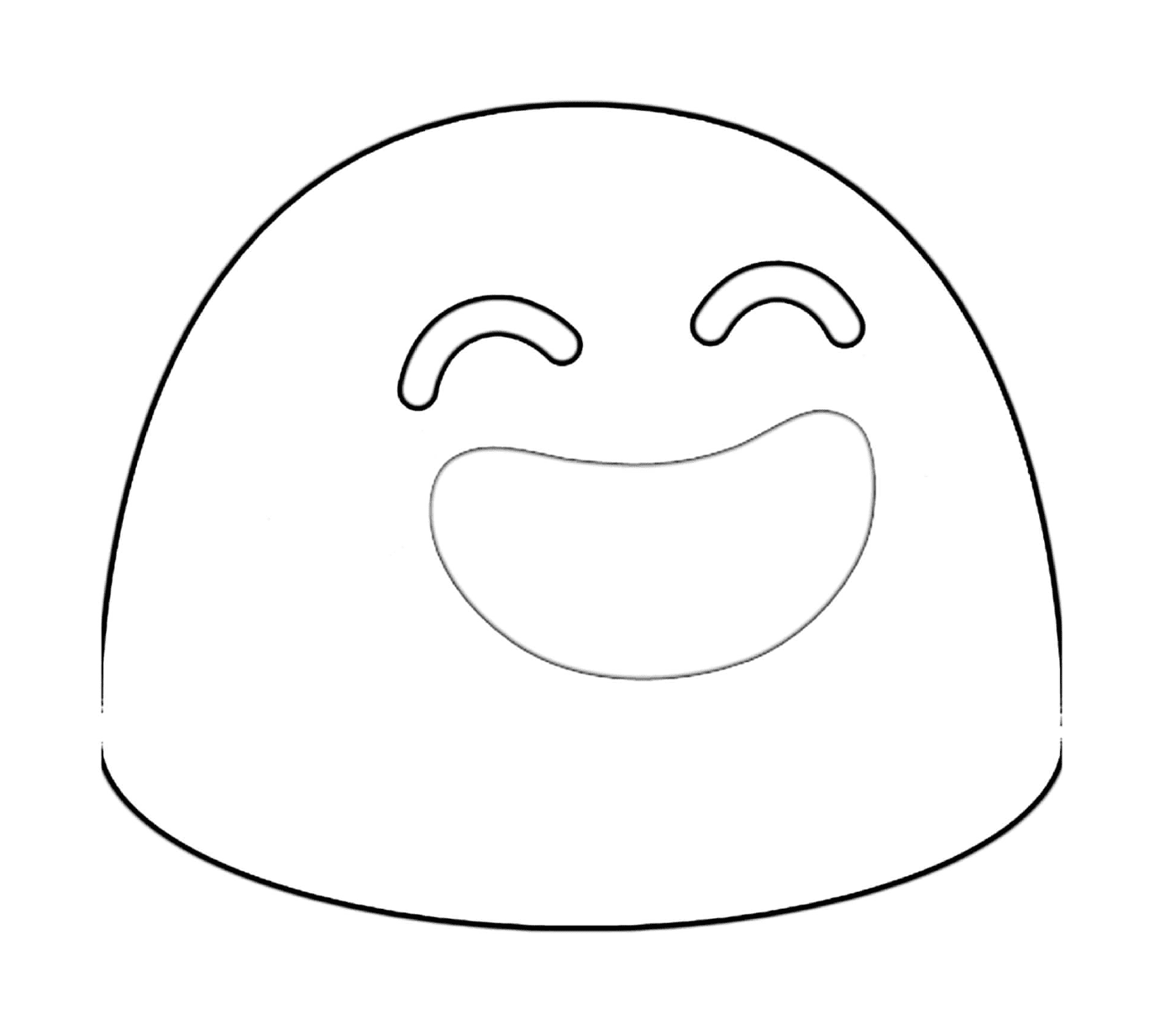  Um rosto desenhado com um grande sorriso 