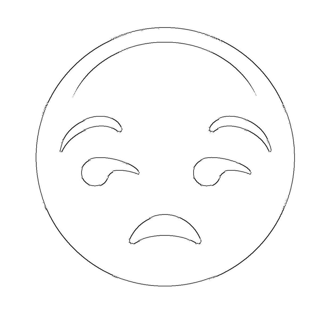 Um rosto triste desenhado 