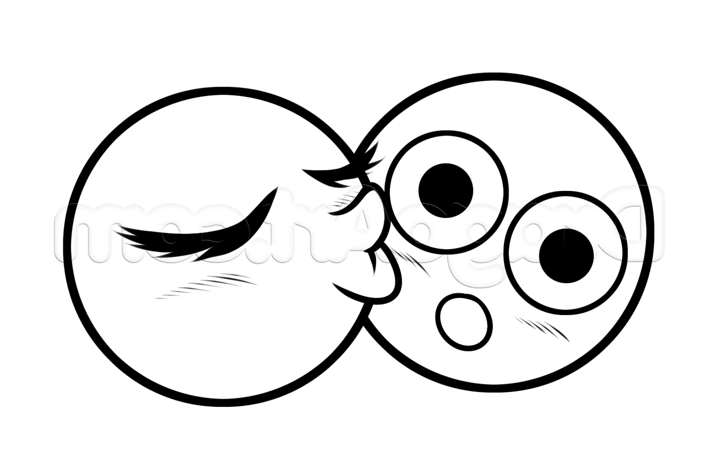  दो आंखों के साथ कार्टून का चेहरा 