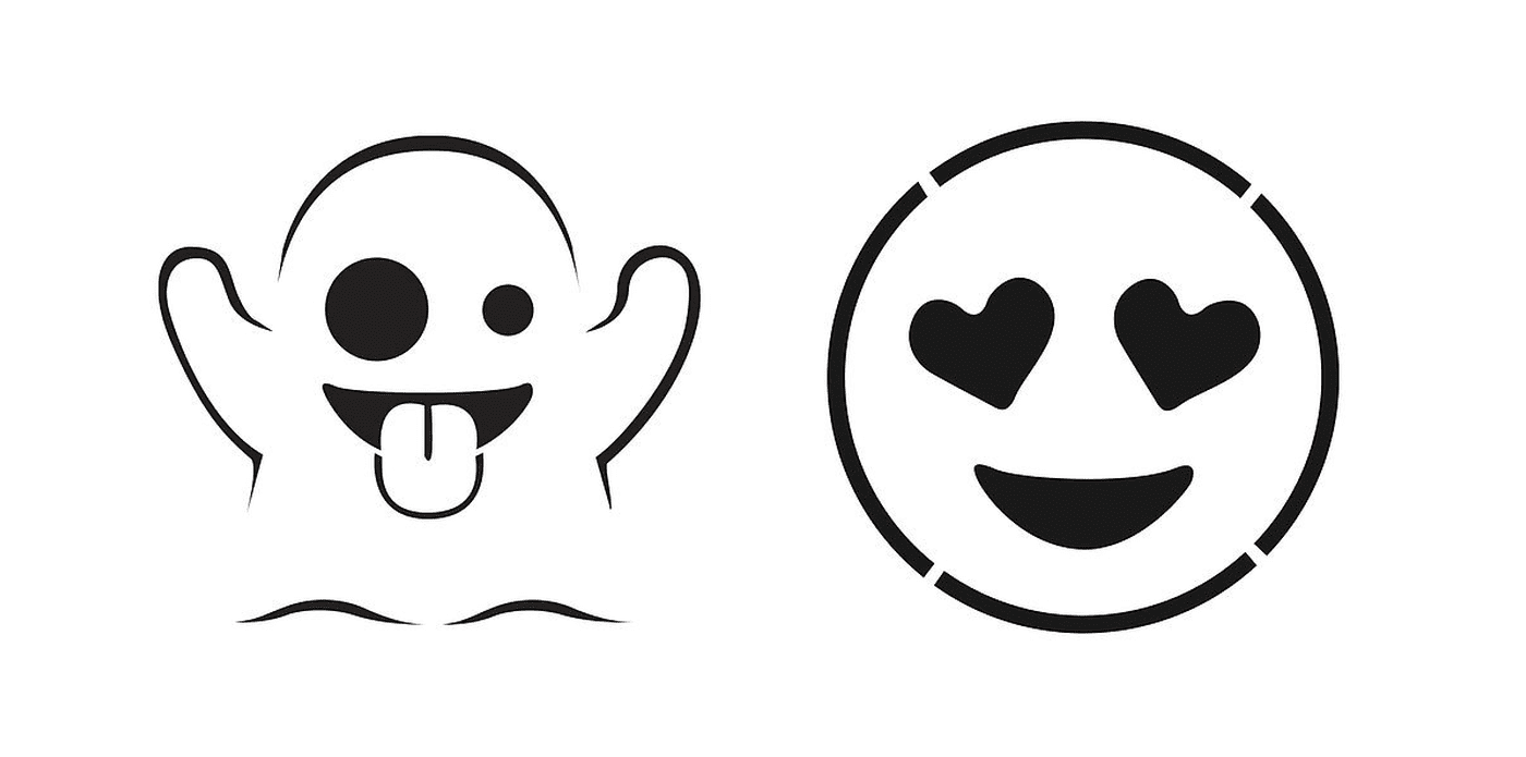  Duas imagens em preto e branco de um rosto sorridente 