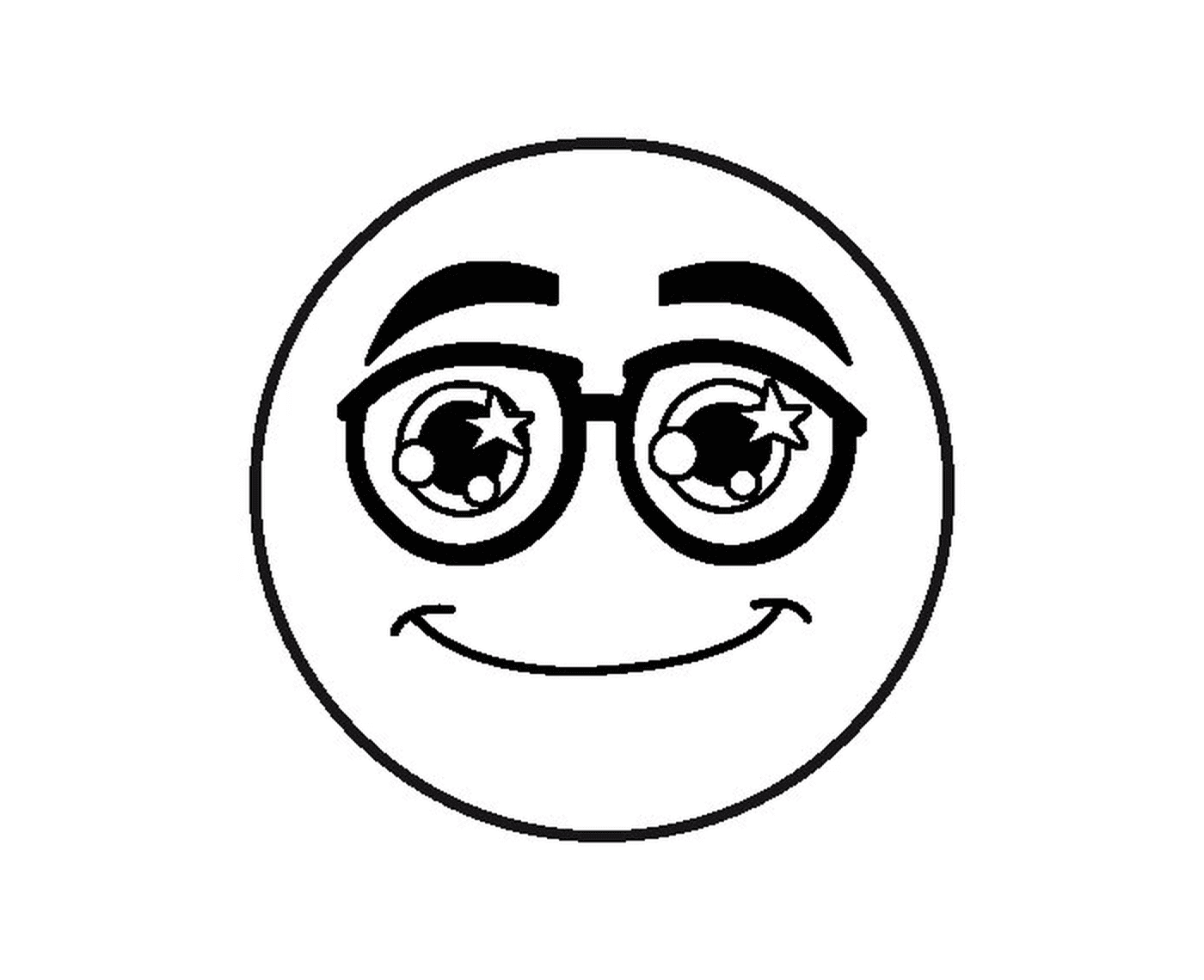  Um rosto sorridente com óculos 