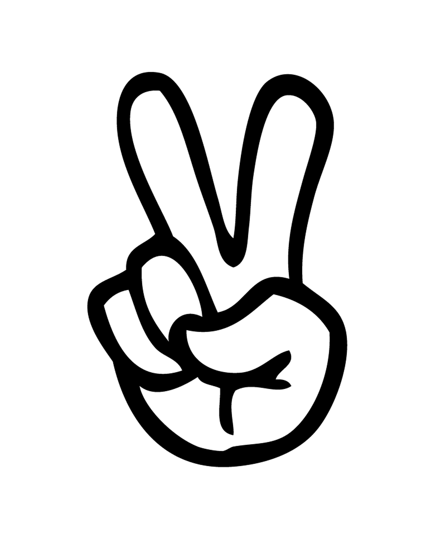  Uma mão com um sinal de paz desenhado sobre ele 