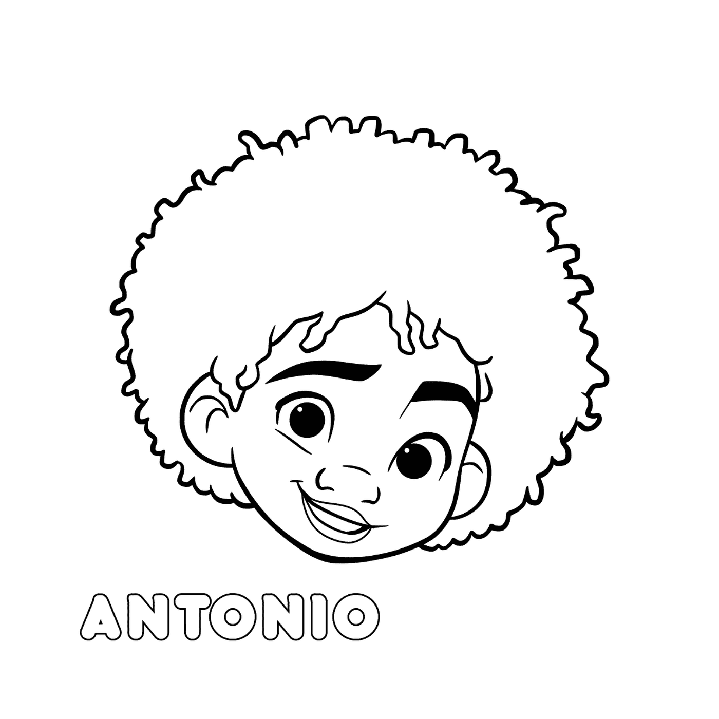  Cara de Antonio com um Afro 