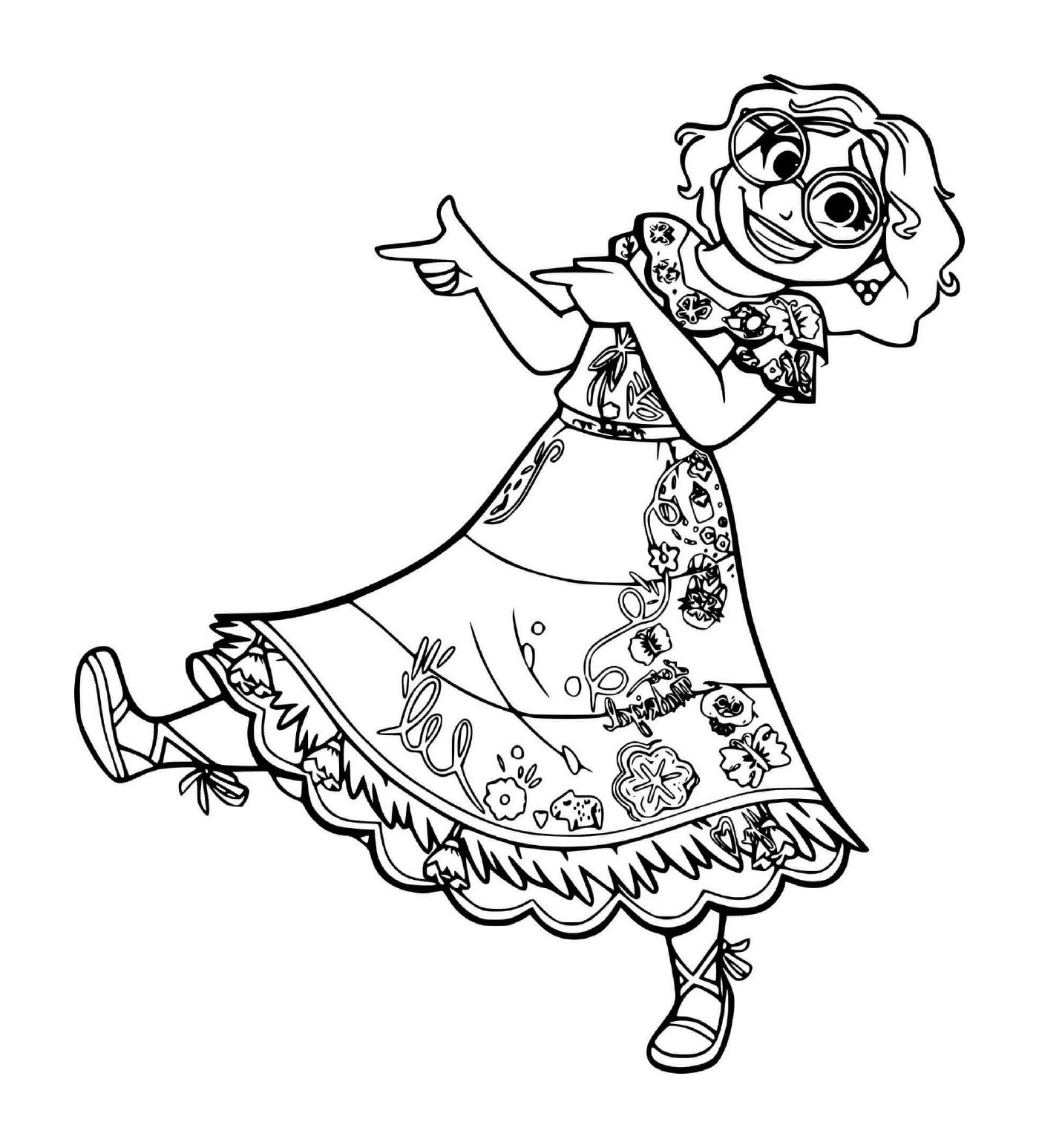  Mirabel Madrigal feliz em um vestido 