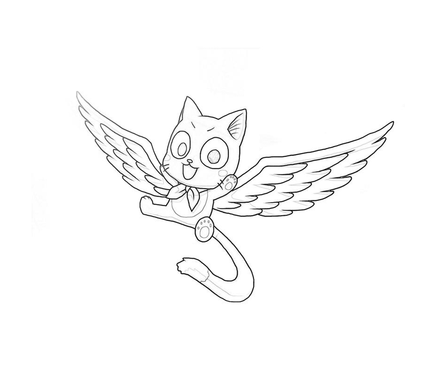  Um gato voador com asas 