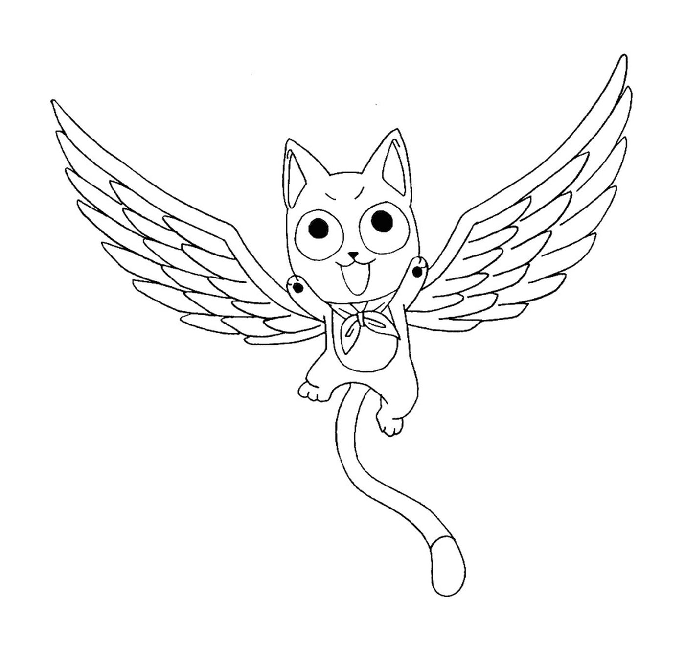  Um gato com asas voando 