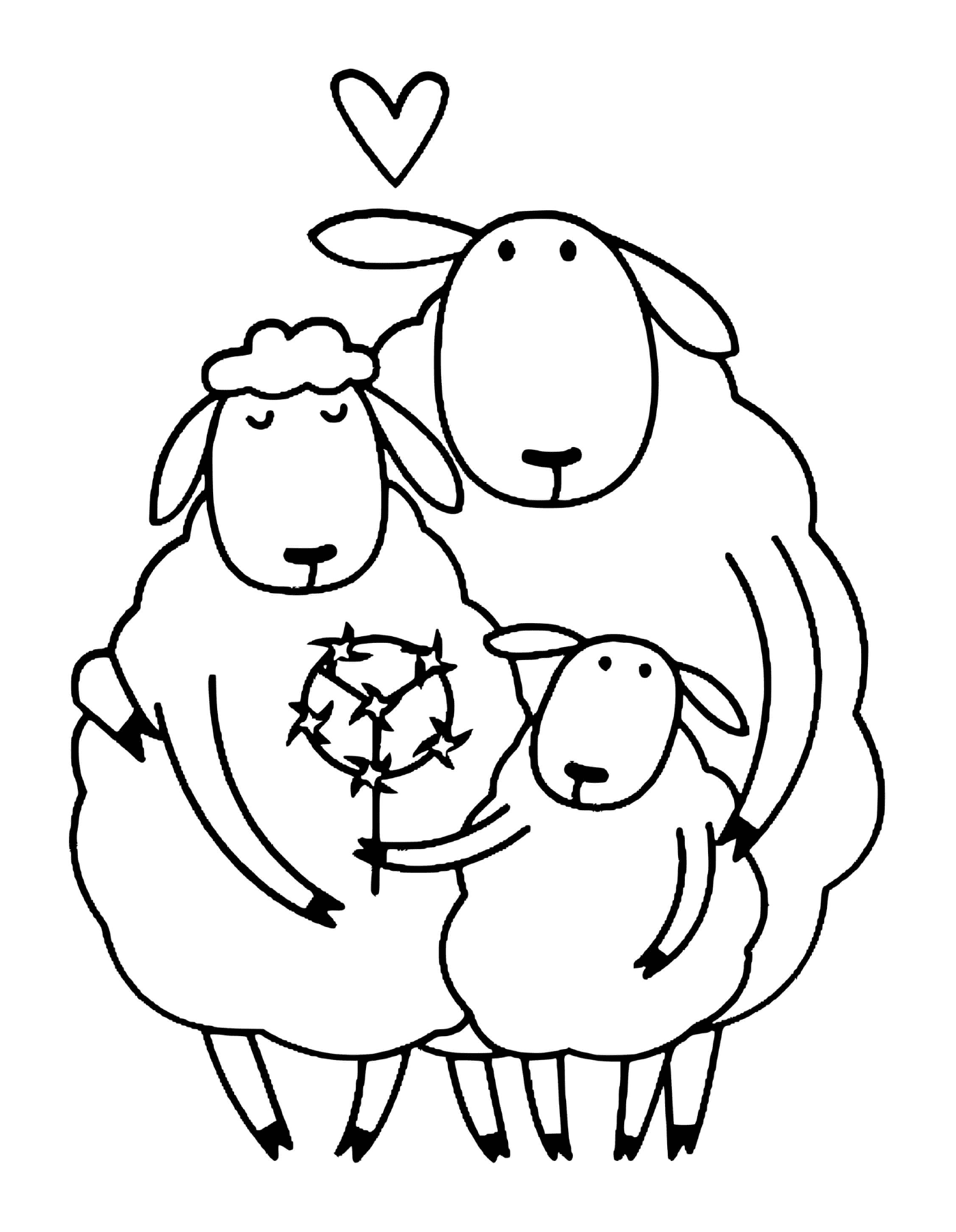 एक भेड़ और दो भेड़ के बच्चे 