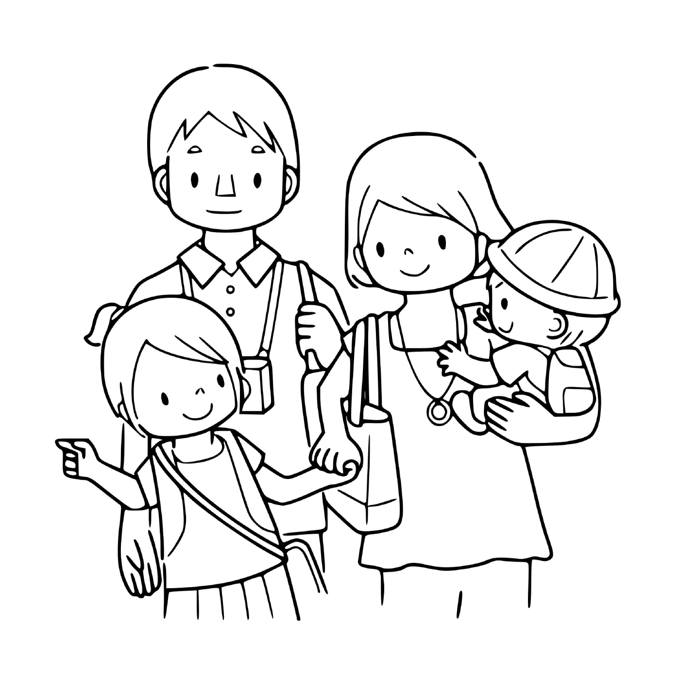 Um adulto e duas crianças posando para uma foto 