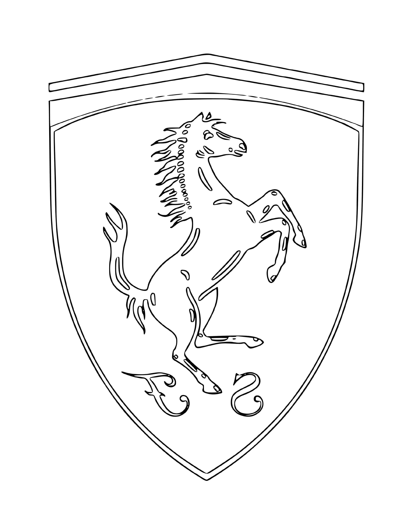  O logotipo do carro Ferrari com um cavalo 