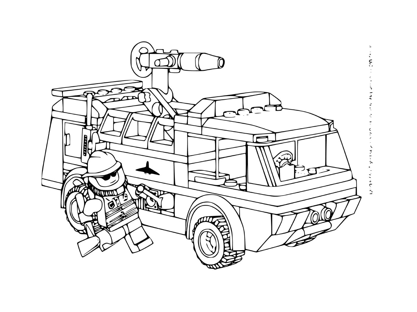  Imagem de um caminhão de bombeiros Lego 