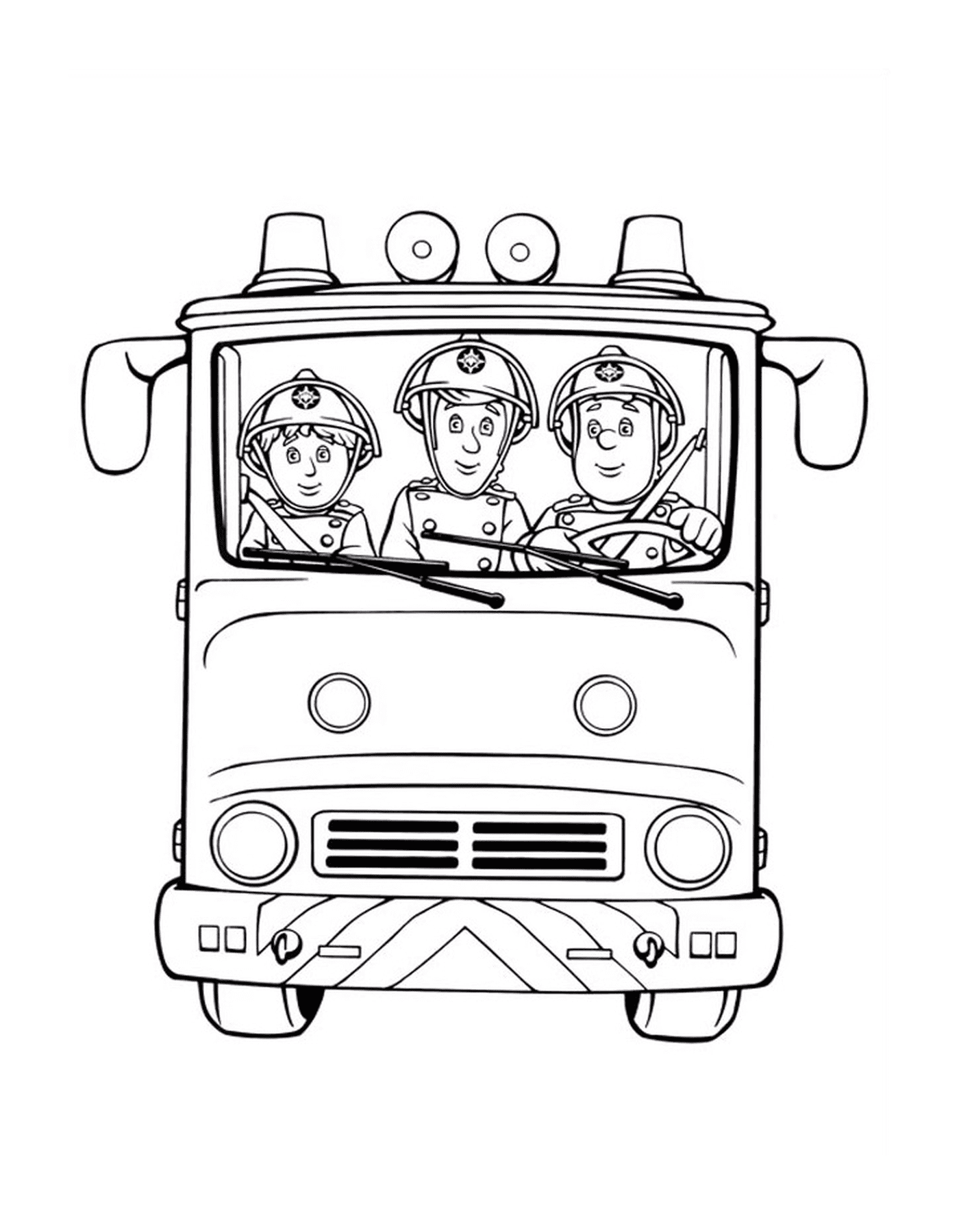  消防车和消防员和同志的消防车 
