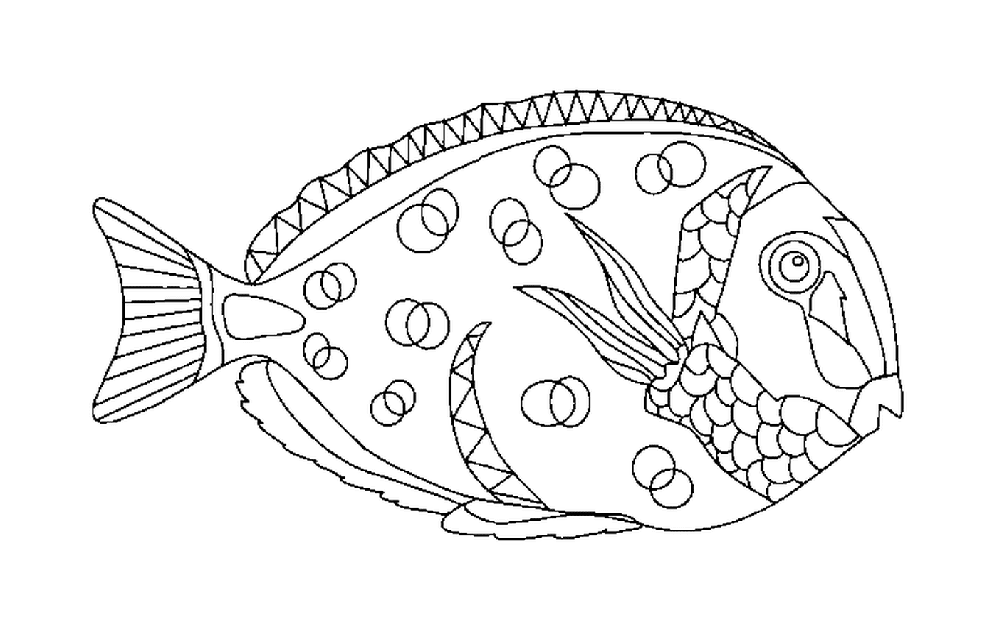  Peixes de abril com círculos e triângulos 