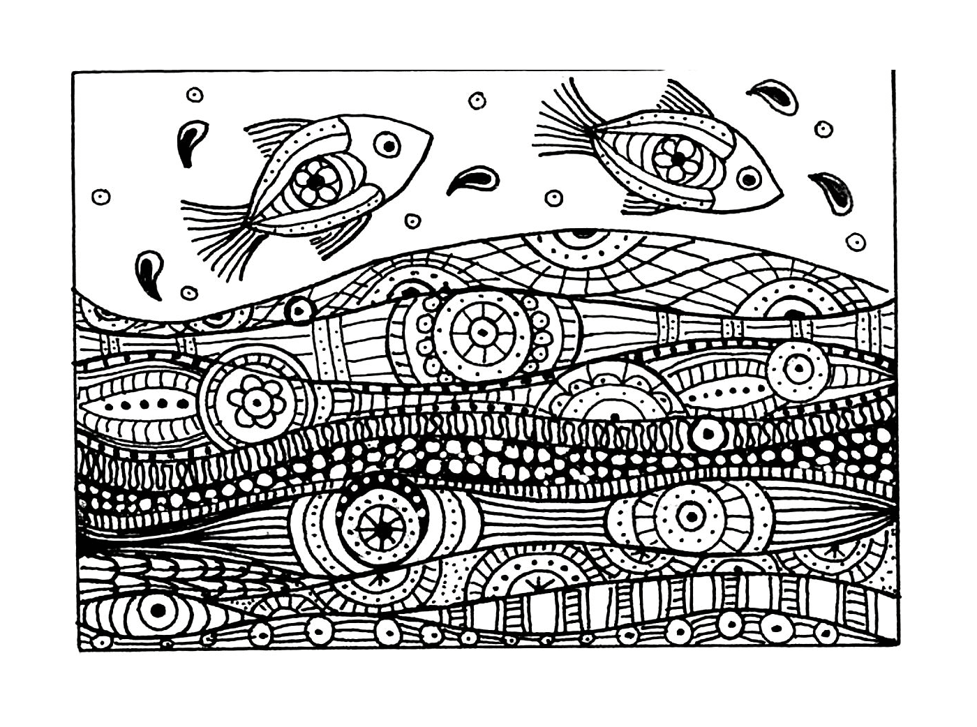  Peixes com padrões ondulados 