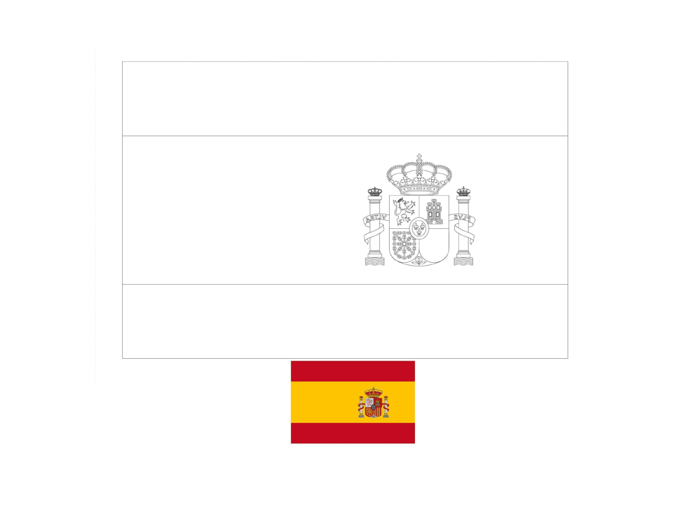  स्पेन का फ्लैग जो रंगों के साथ बनाया गया है 